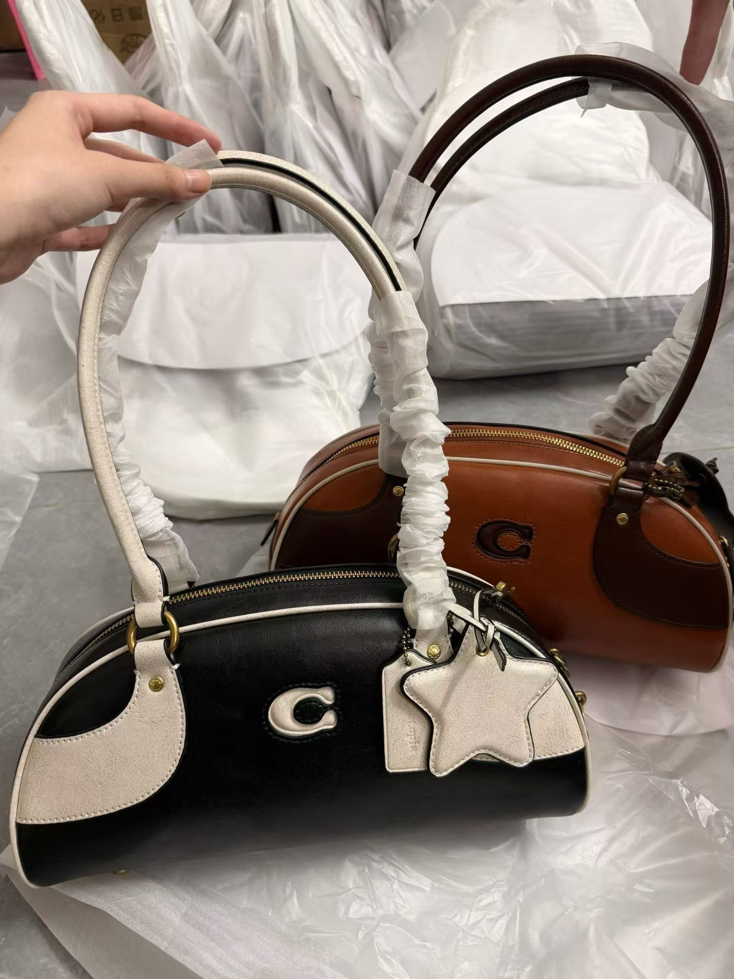 Women Handbag CDU49 Bowling Satchel Shoulder Bag