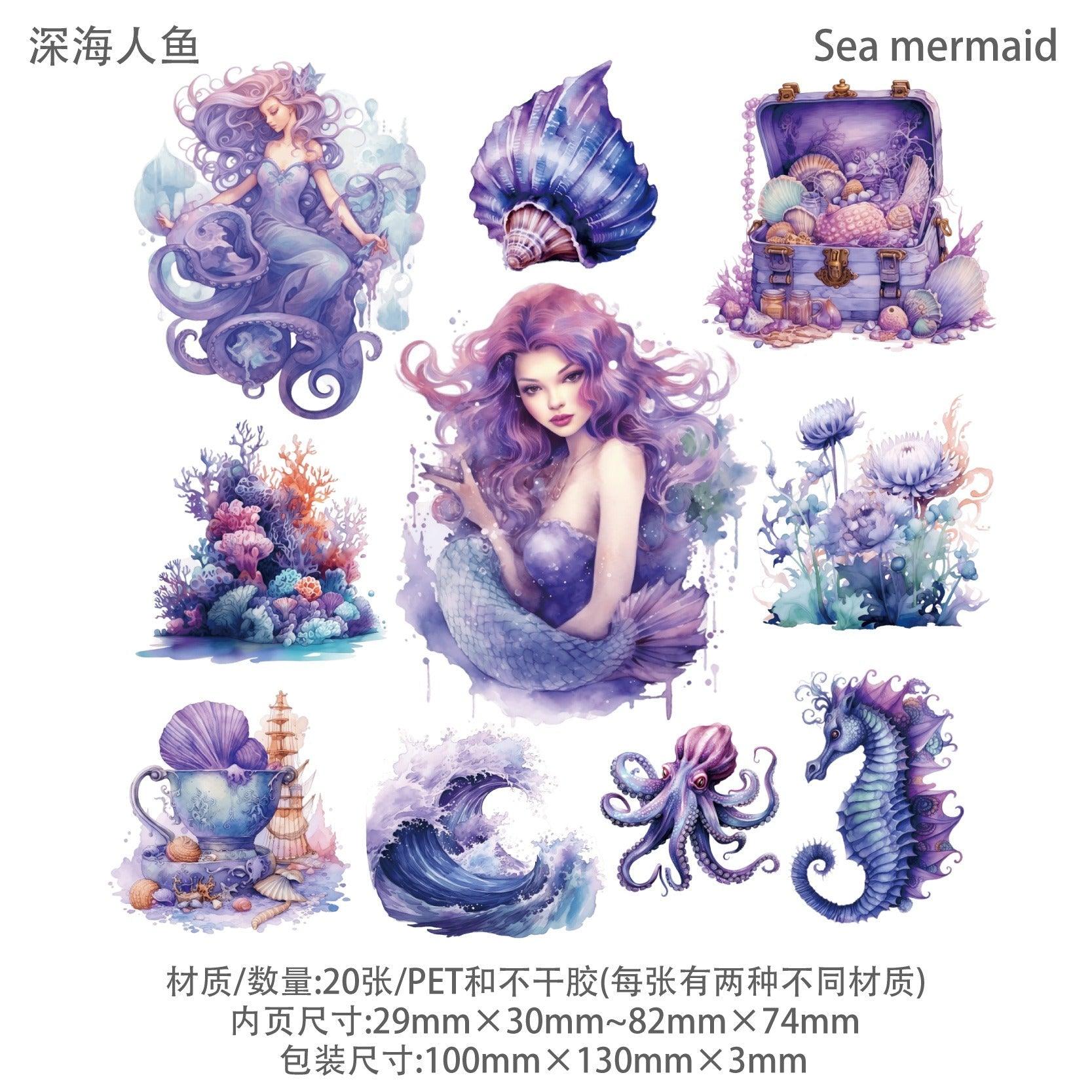1056 Sticker Pack Mermaid Poseidon Series
