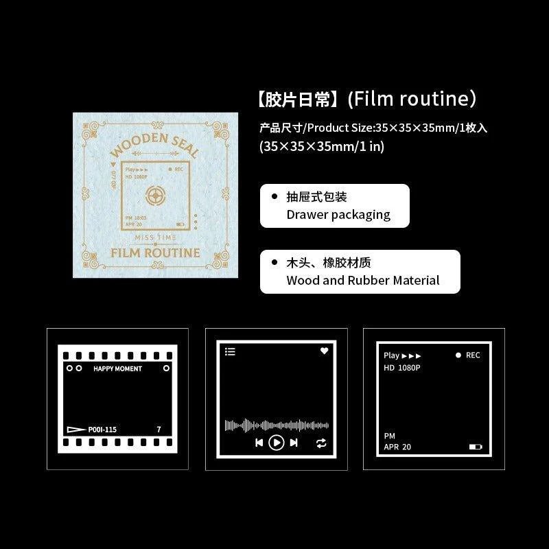 7005  3-in-1 Wooden Stamp Long Moon and Stars Series