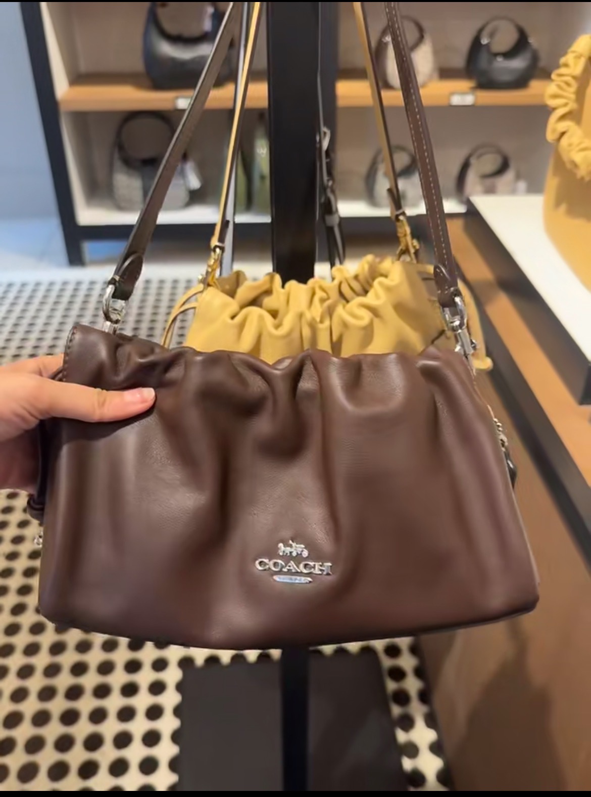 CT763 CV529 Faye Drawstring Shoulder Ruching Women Handbag Crossbody Sling Bag