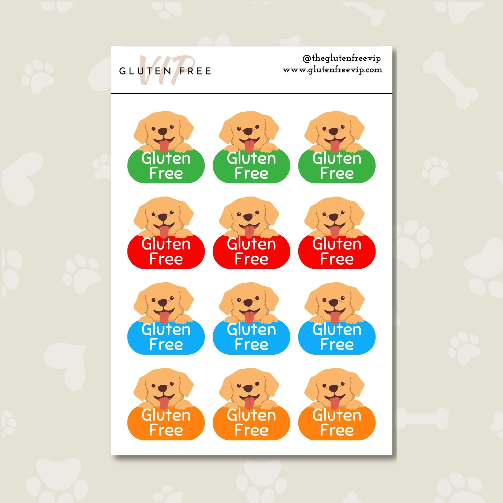 Pawsitively Gluten Free Labels