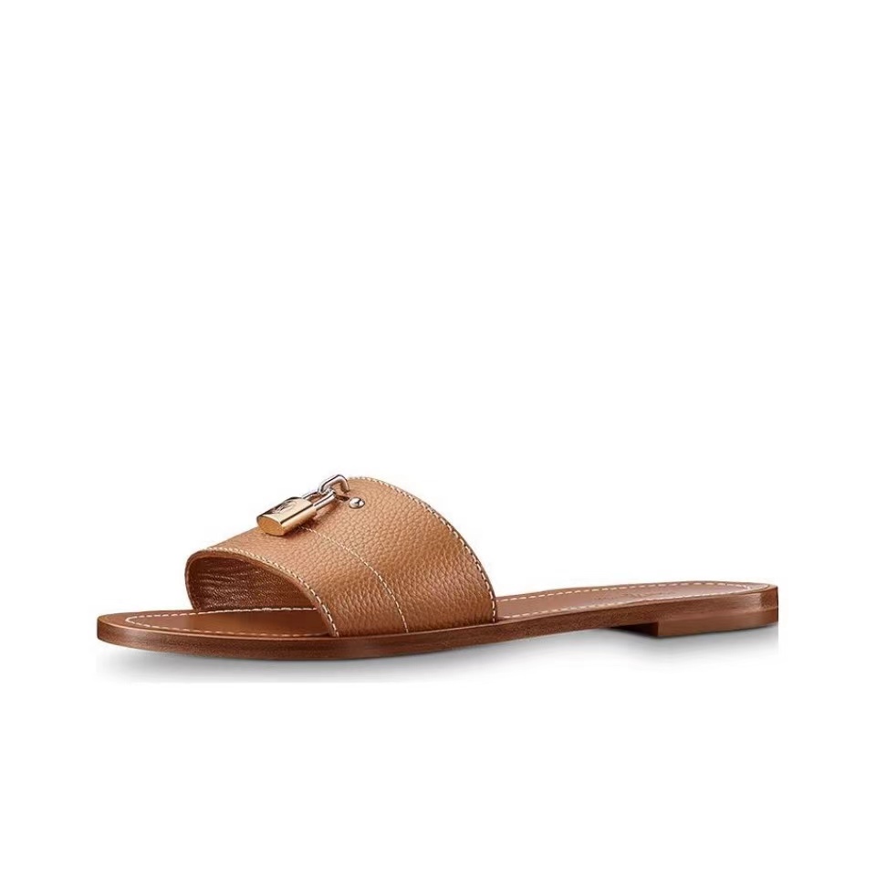 LV Leather Flip-flops Slide Sandal