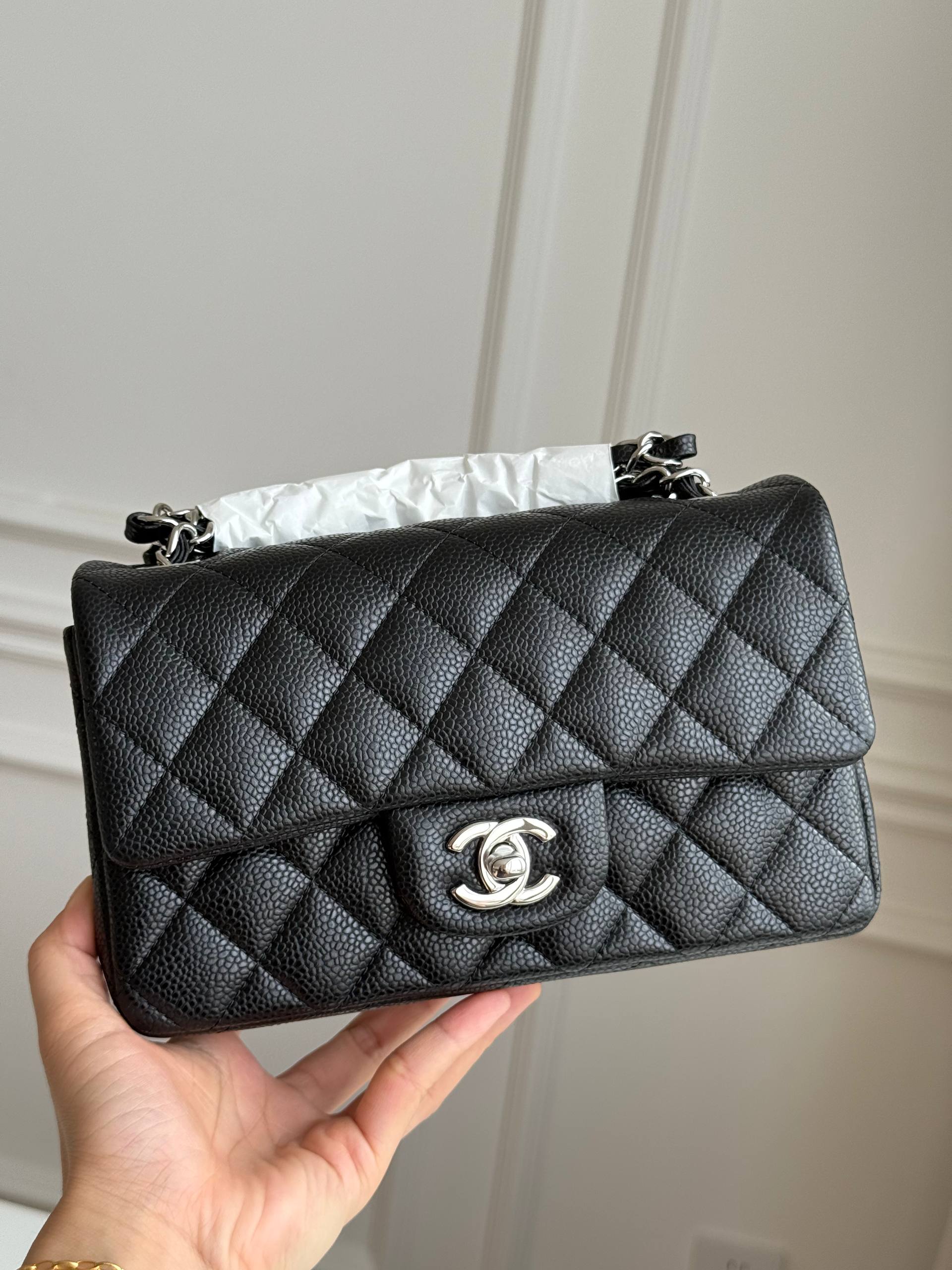 Chanel Mini Classic Flap Caviar Leather Crossbody Bag