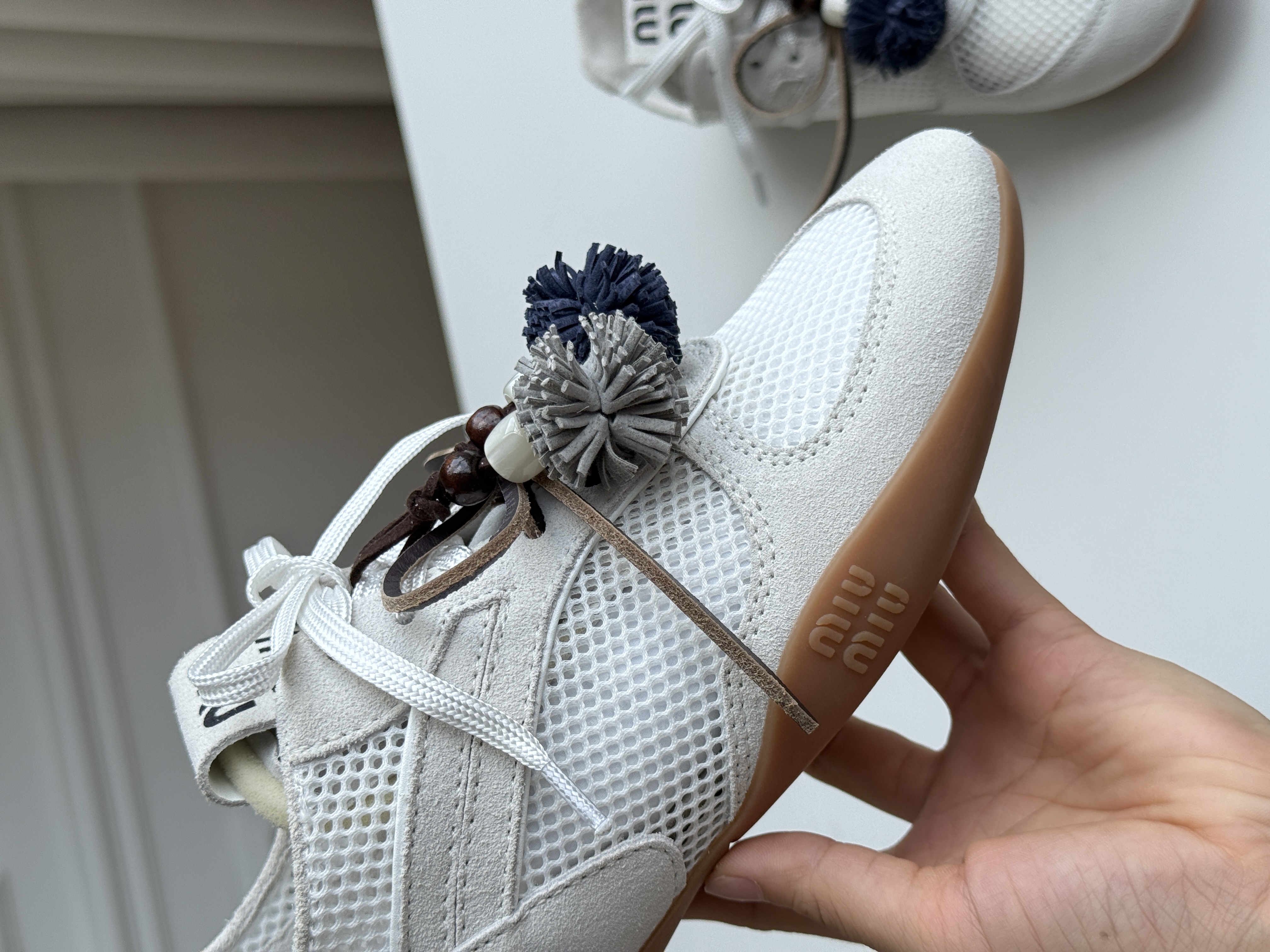 Miu Miu Gymnasium Mesh & Suede Sneakers