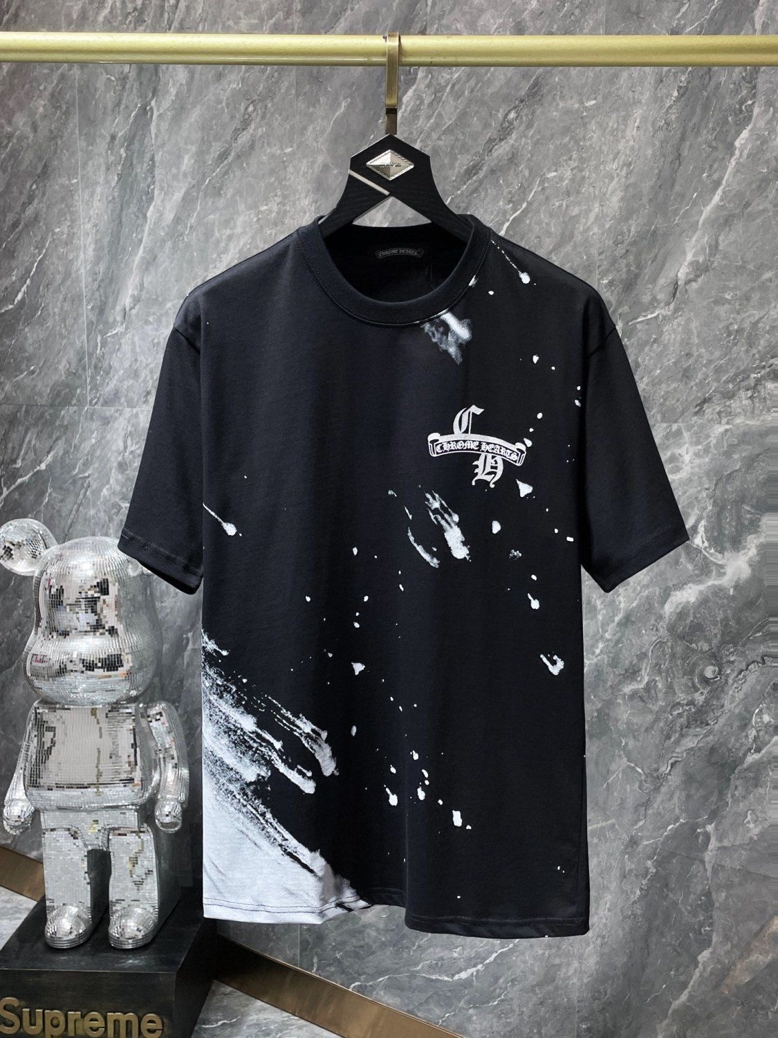 hot silver horseshoe cross T