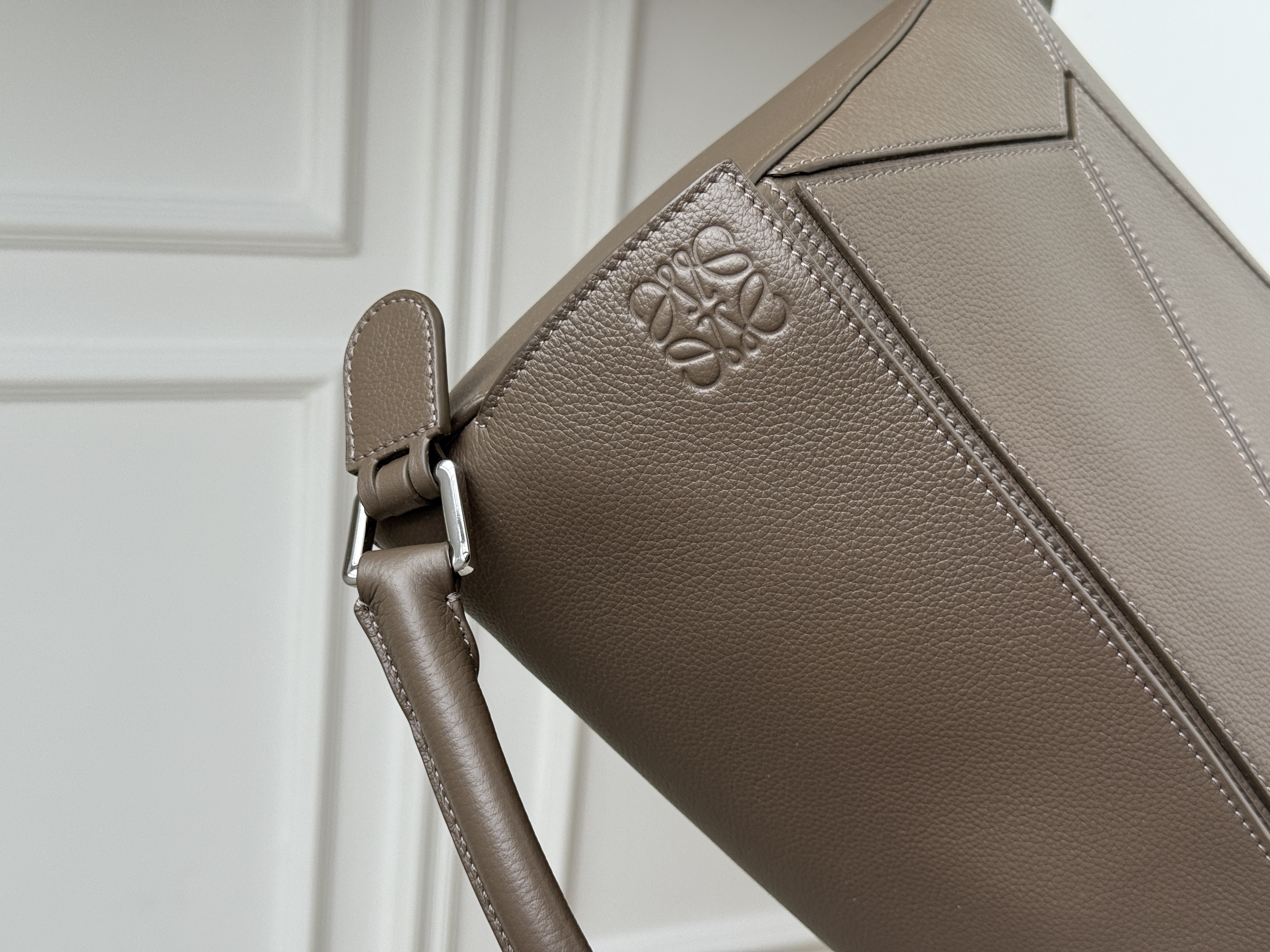 Taupe Grey Perfection   LOEWE Puzzle Geometric Bag