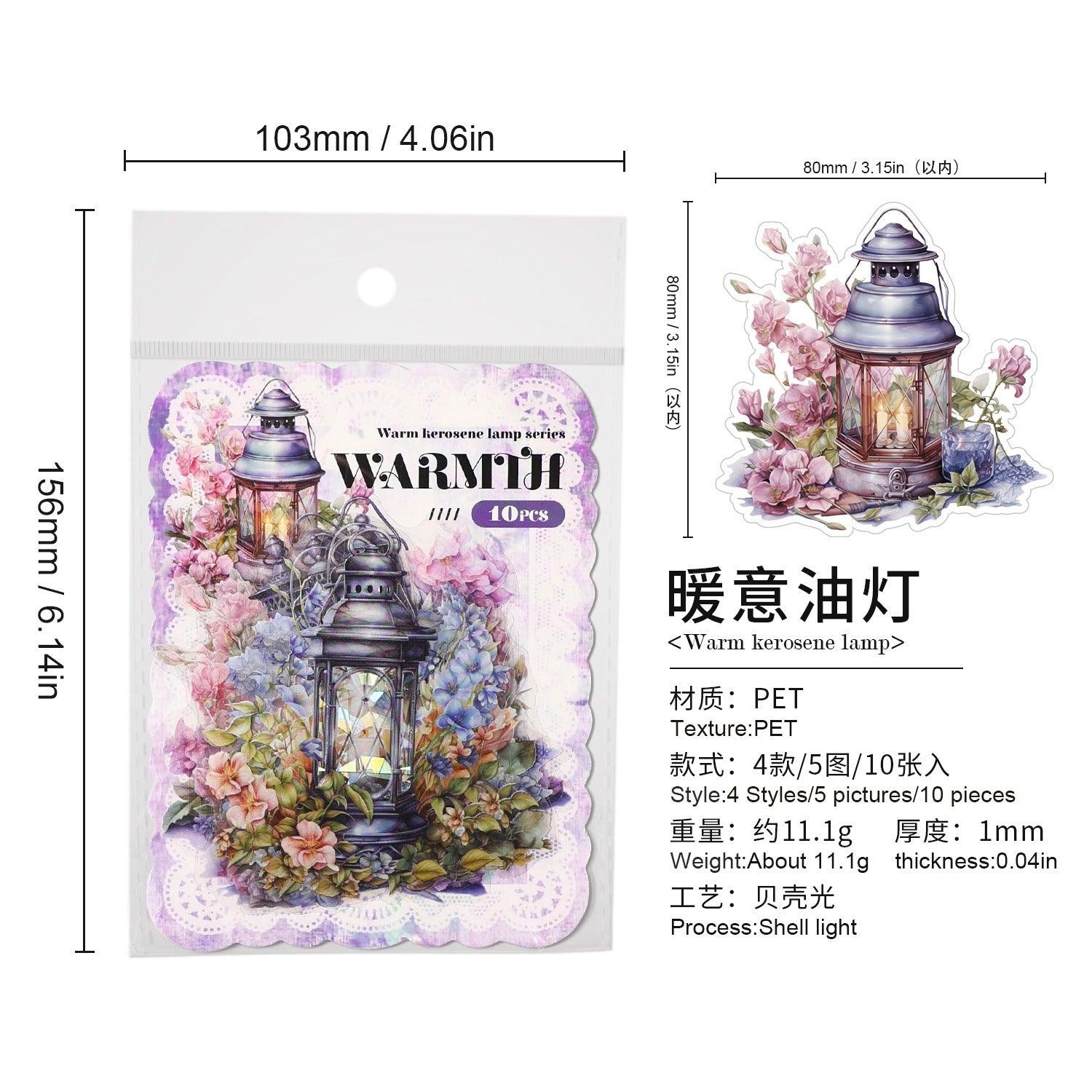 1121 PET Stickers Warmth Oil Lamp Series