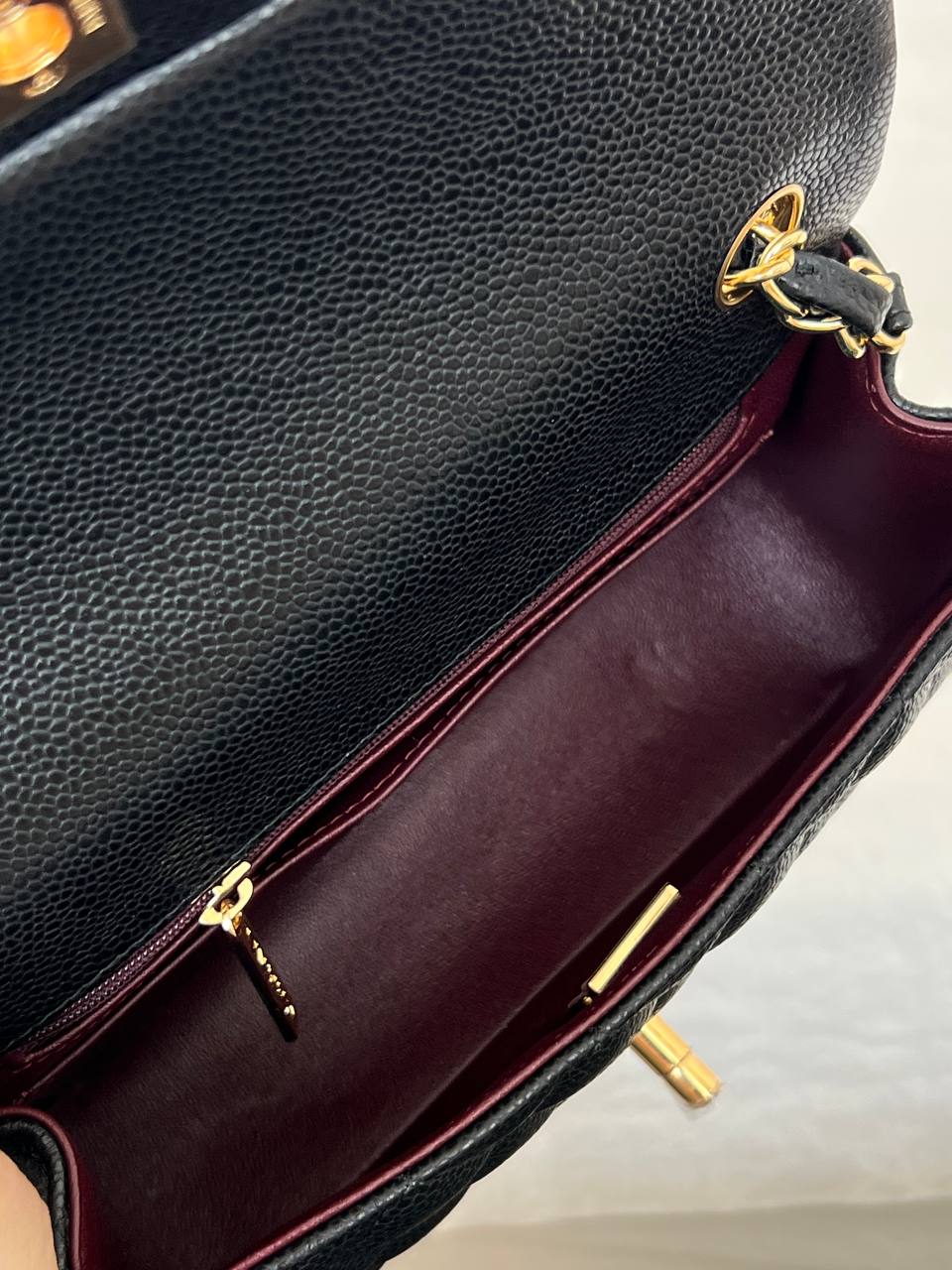 Chanel Black Caviar Leather Medium Classic Flap Bag