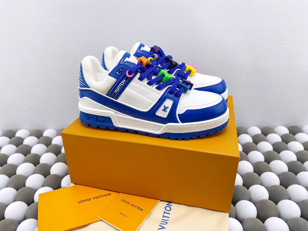 2024 LV Trainer Maxi Low White X Blue Color