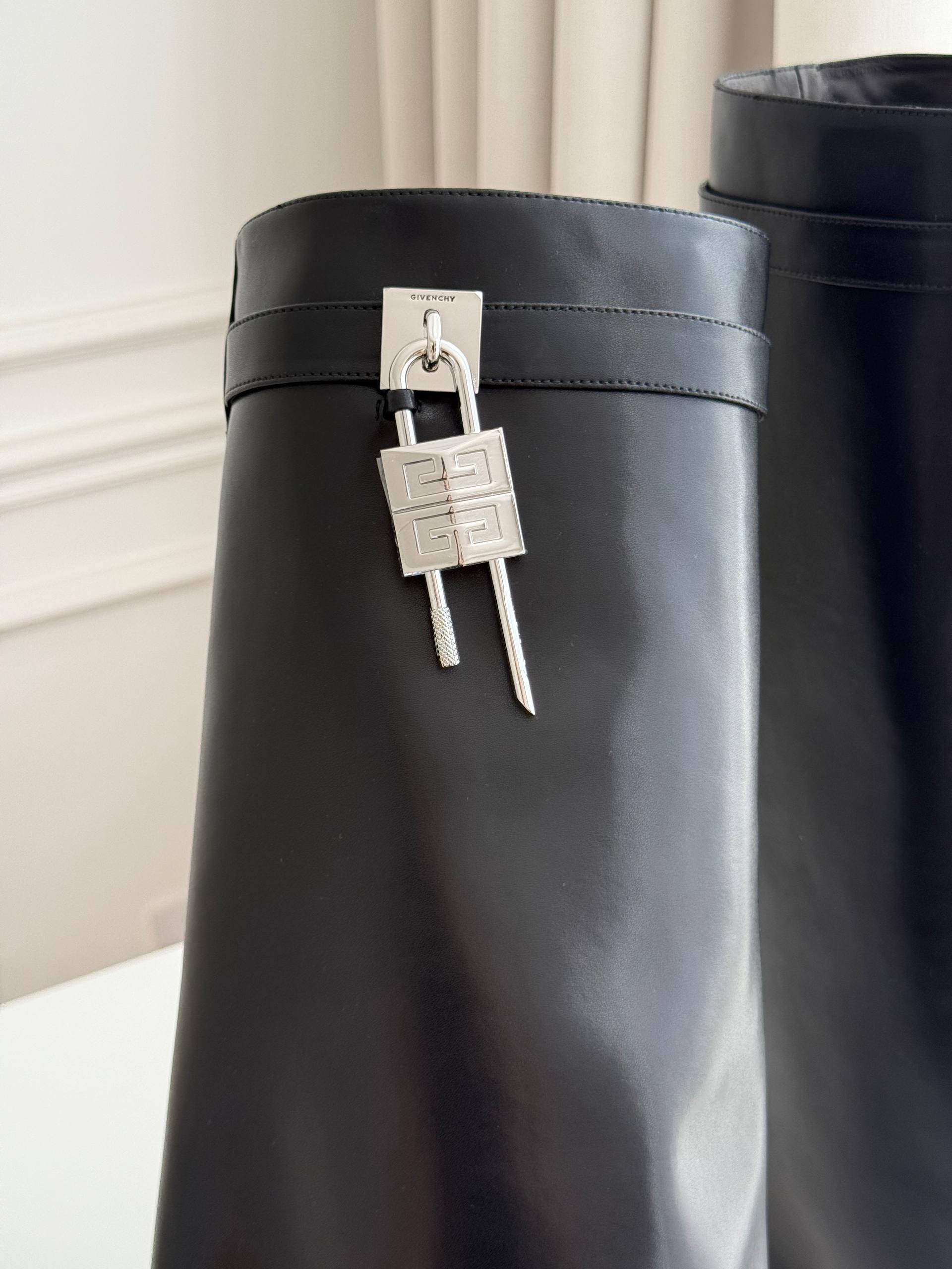 Givenchy Shark Lock Smooth Calfskin Wedge Boots