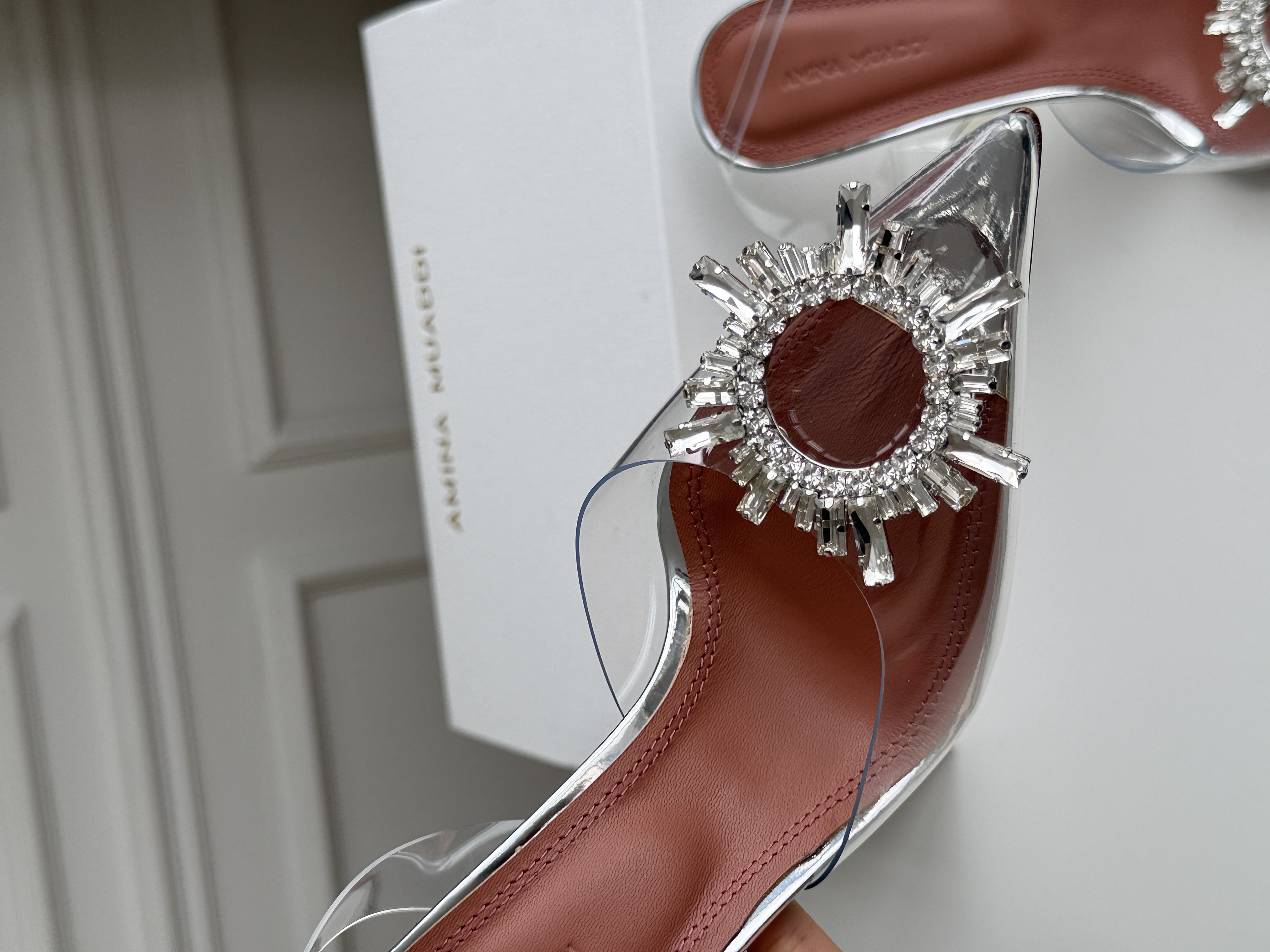 Begum Glass PVC Crystal Slingback Heels