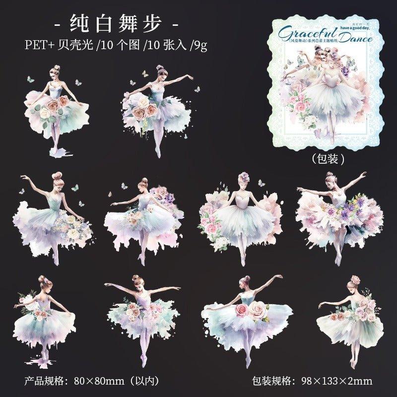 1132 Shell Light Stickers Attractive Dancing Series Ballet Theme