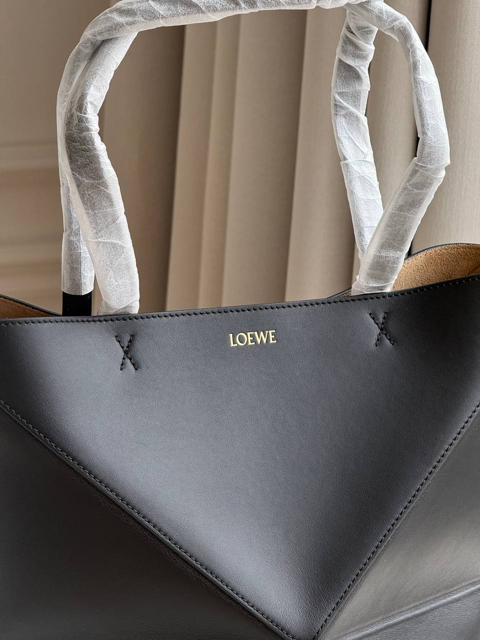 LOEWE Medium Puzzle Fold Tote in Shiny Calfskin