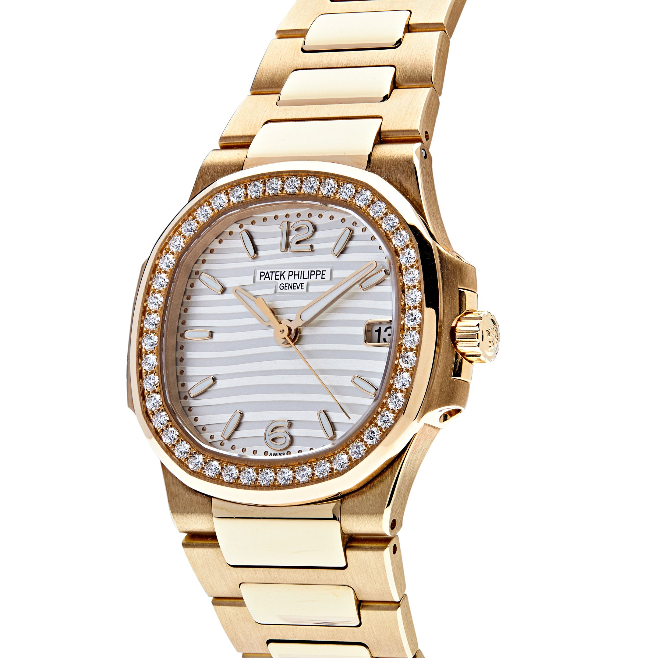 Patek Philippe Ladies Nautilus Quartz Rose Gold Diamond Bezel 7010/1R-011【1:1 Replica】