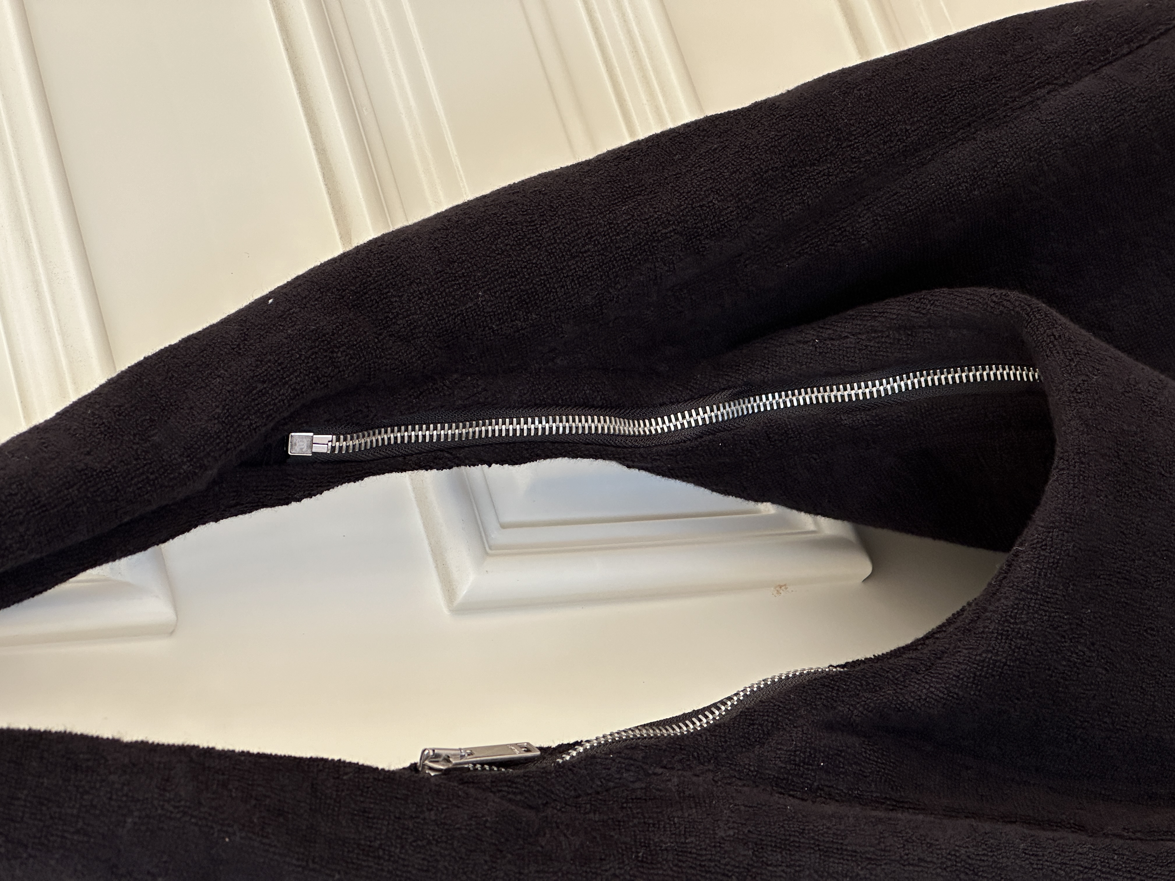 Chanel Black and White Terry Cloth Beach Bag