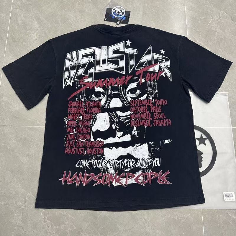 Hellstar High Street Vintage Print Washed Vintage Short-Sleeved T-Shirt