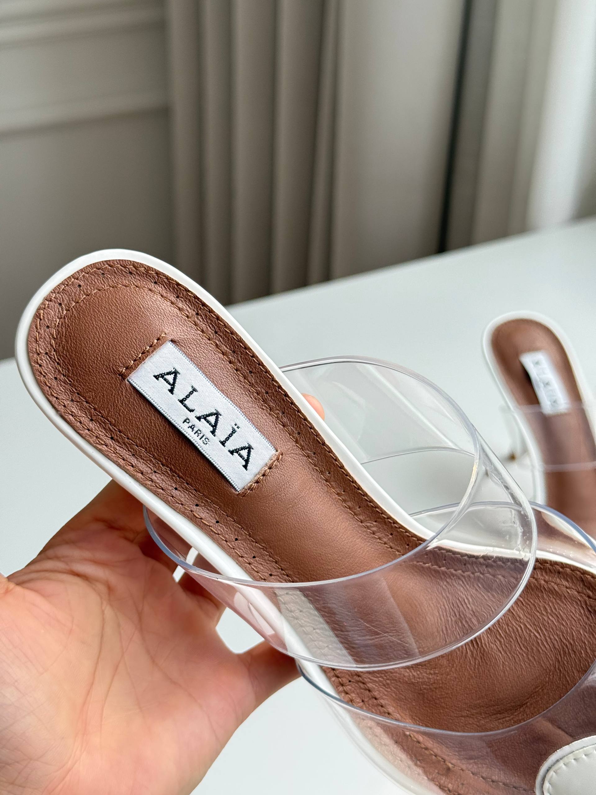 ALAIA Heart-Toe PVC Strap High-Heel Mules