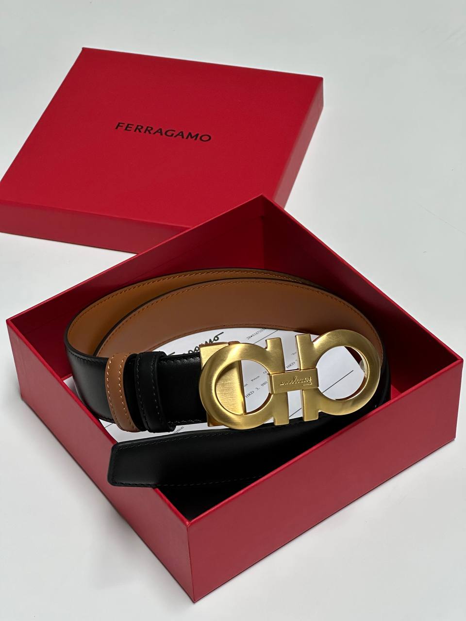Salvatore Ferragamo Reversible Gancini Buckle Leather Belt