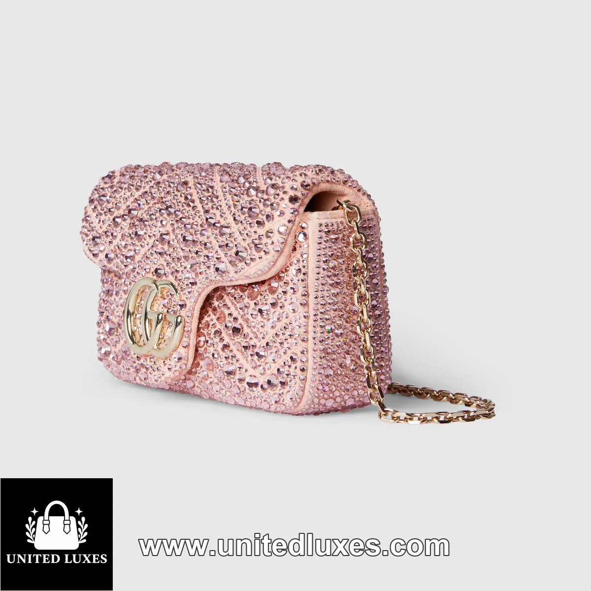 Replica GG Marmont crystals mini shoulder bag
