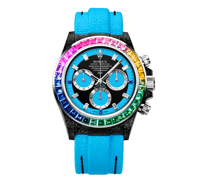 ROLEX Diw Daytona carbon rainbow blue 40mm carbon【1:1 Replica】