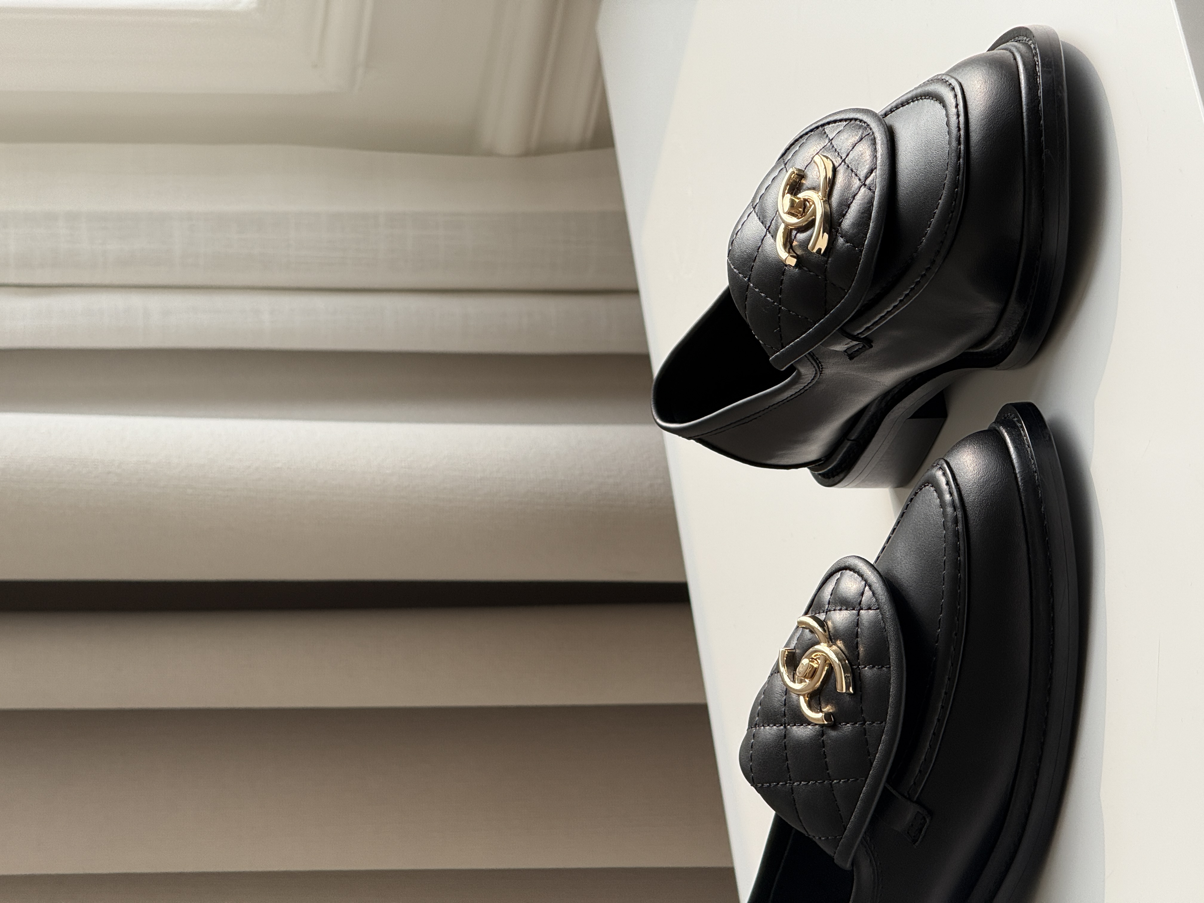 Chanel Quilted CC Turn-Lock Loafers