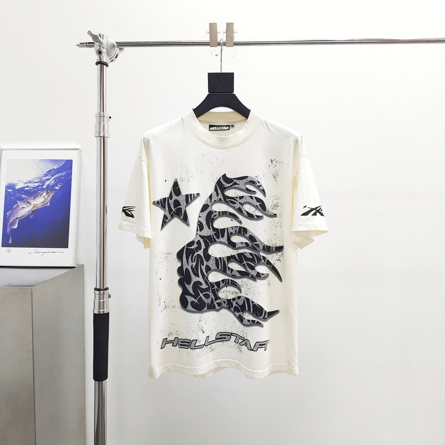 1:1 Best Quality Silver Letters Tee White Color