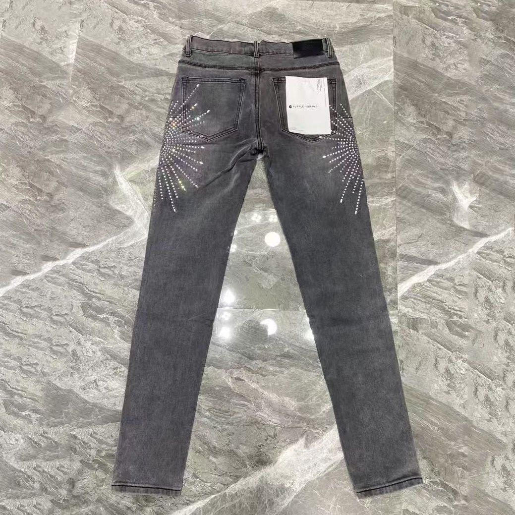 No.9123 Stitched-beaded jeans