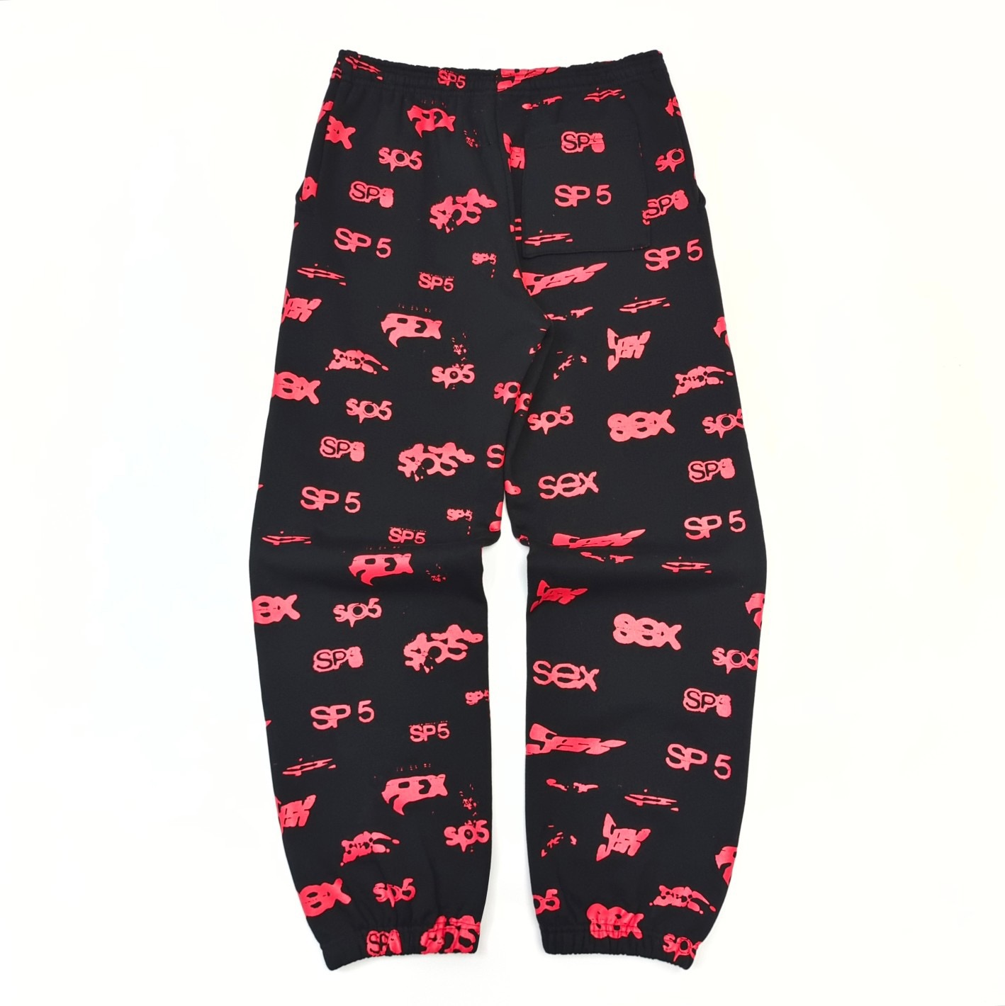 1:1 Best Quality Full Red Logo Pants