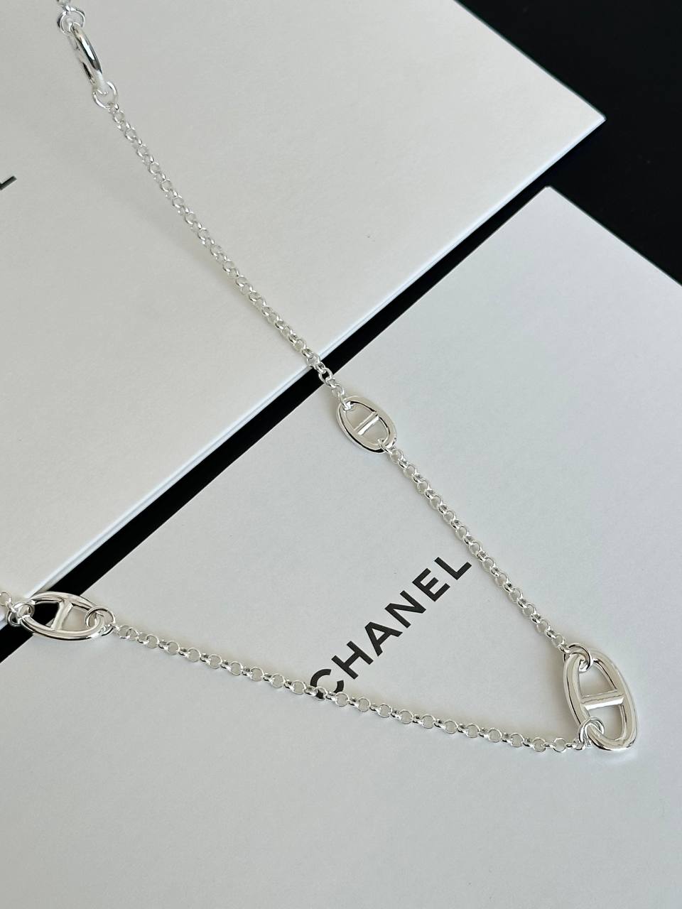 Hermès Chaine d'Ancre Silver Long Necklace & Waist Chain With OT Toggle Clasp