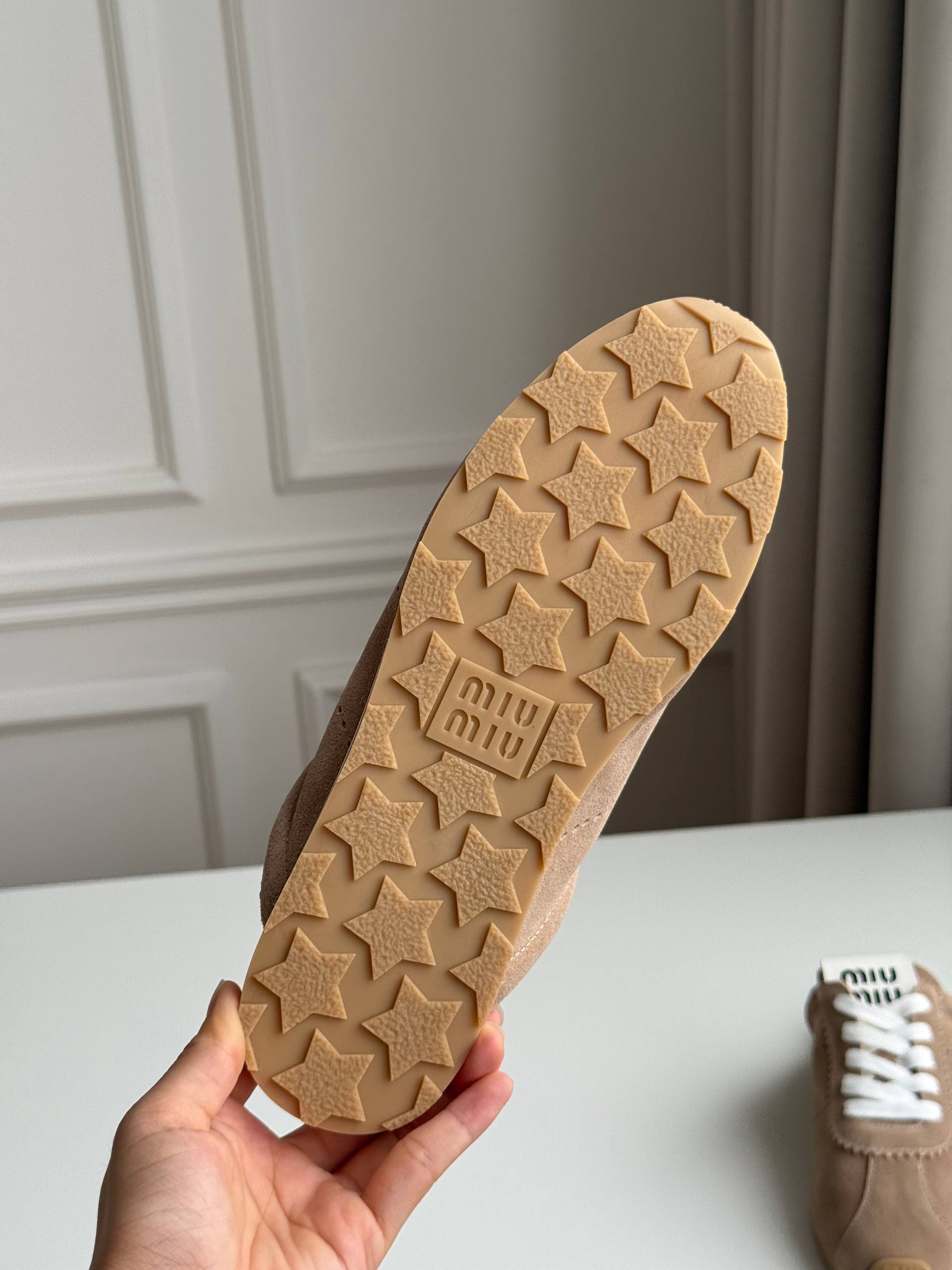 Miu Miu Faded Suede Deck Mules (Cinnamon)