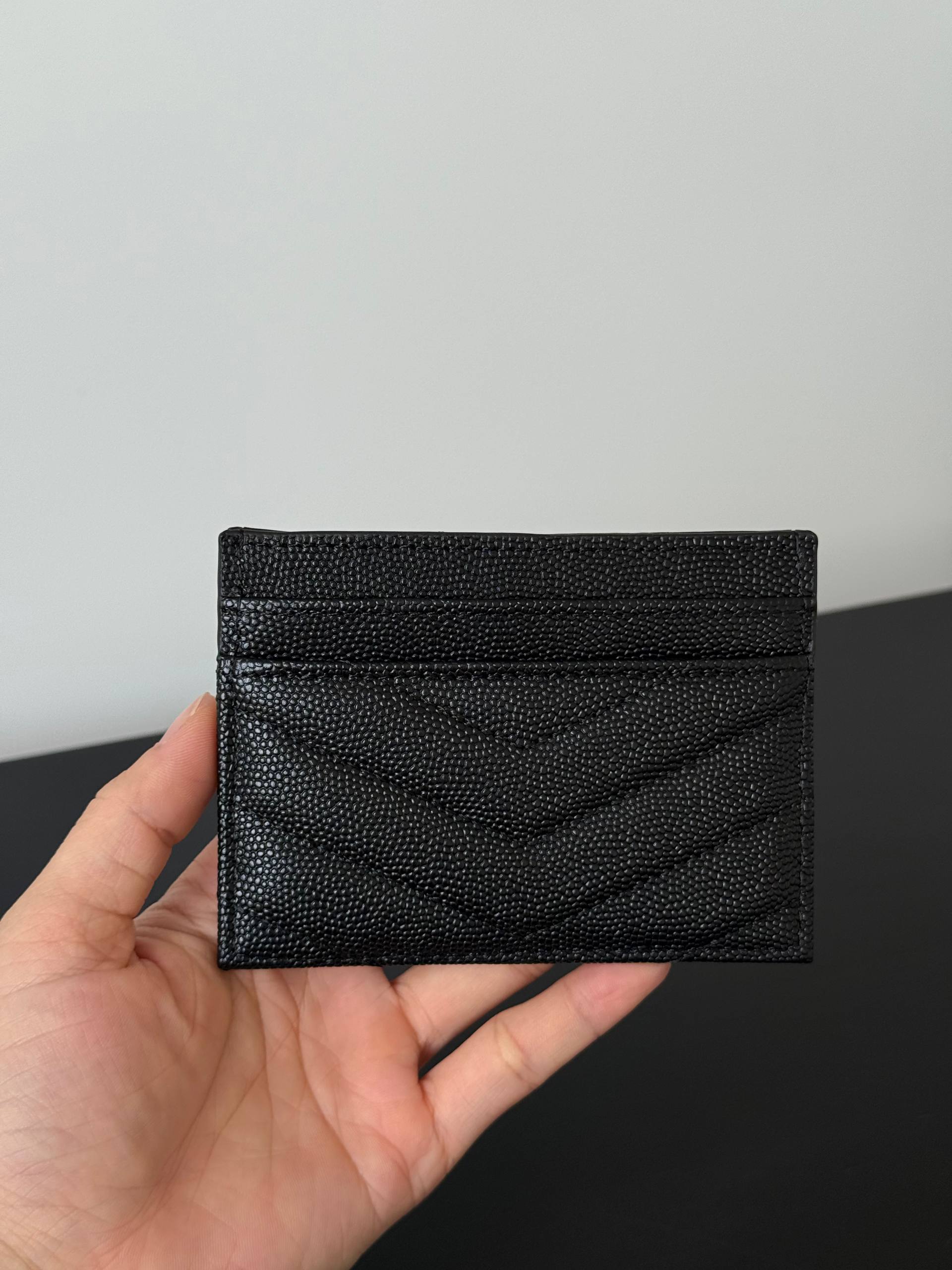 Saint Laurent Cassandre Matelassé Grain de Poudre Card Holder