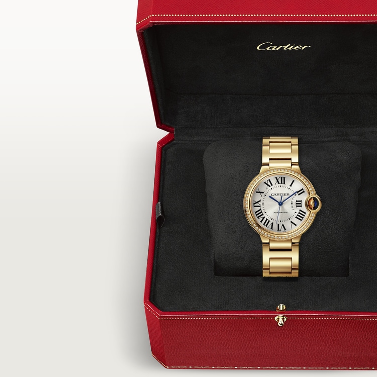 Ballon Bleu de Cartier watch, 36 mm, mechanical movement with automatic winding. Yellow gold【1:1 Replica】