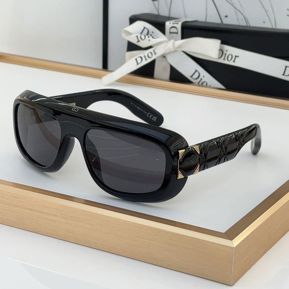 Dior Classic Logo Decorated Mirror Leg Acetate sunglasses  Top quality