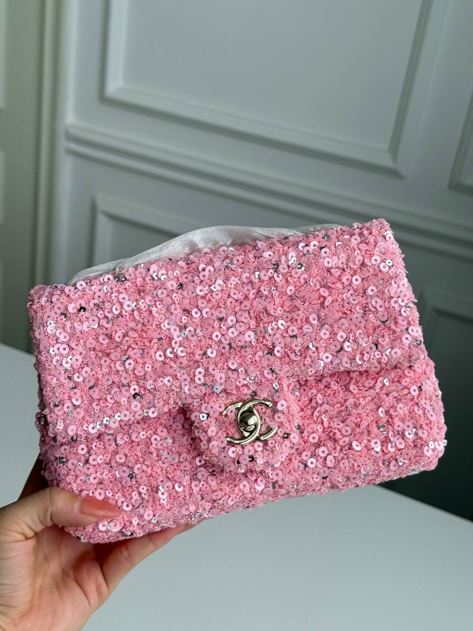 CHANEL Sequined Classic Flap Bag