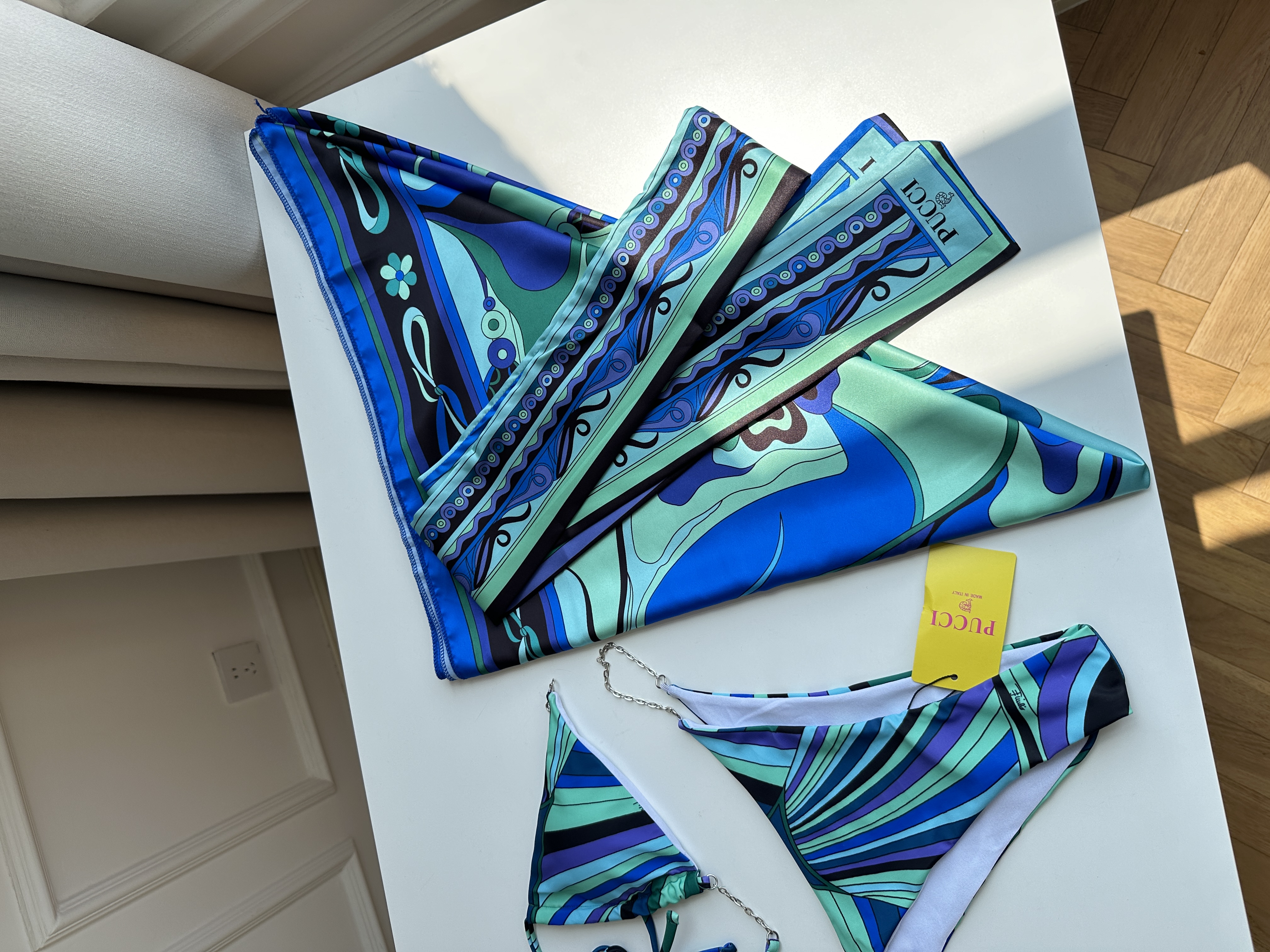 Emilio Pucci Iride Printed Three-Piece Bikini