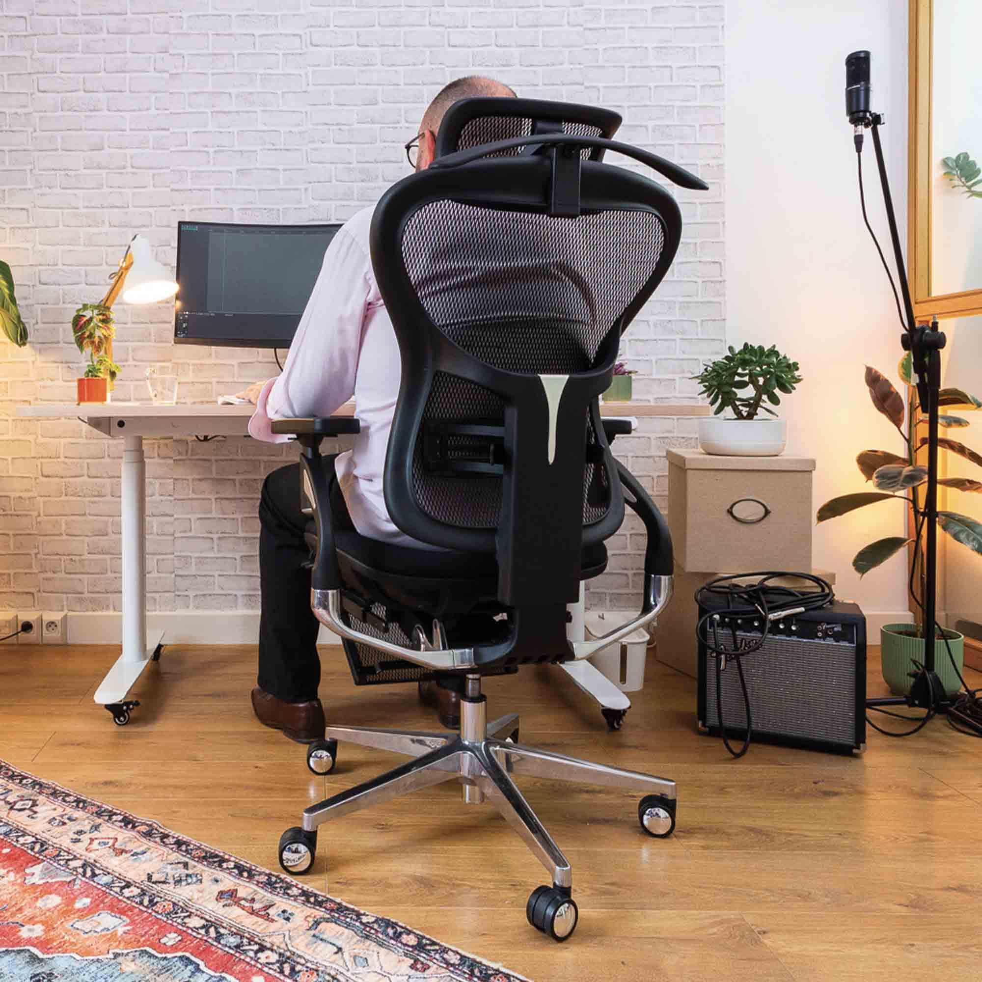 Chaise ergonomique de bureau - WAVE PREMIUM en mousse et maille
