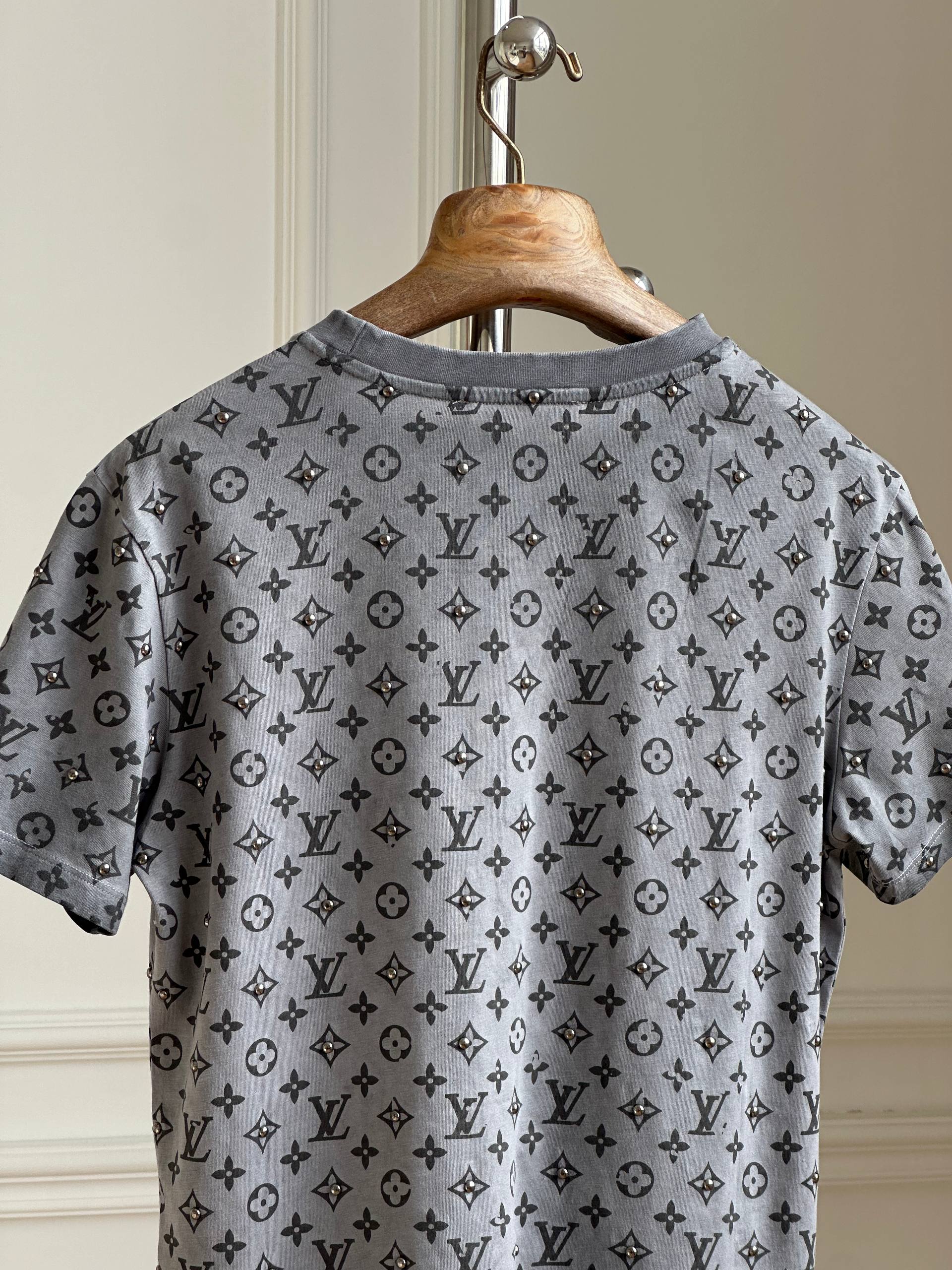 Louis Vuitton Monogram Printed T-Shirt with Crystal Embellishments