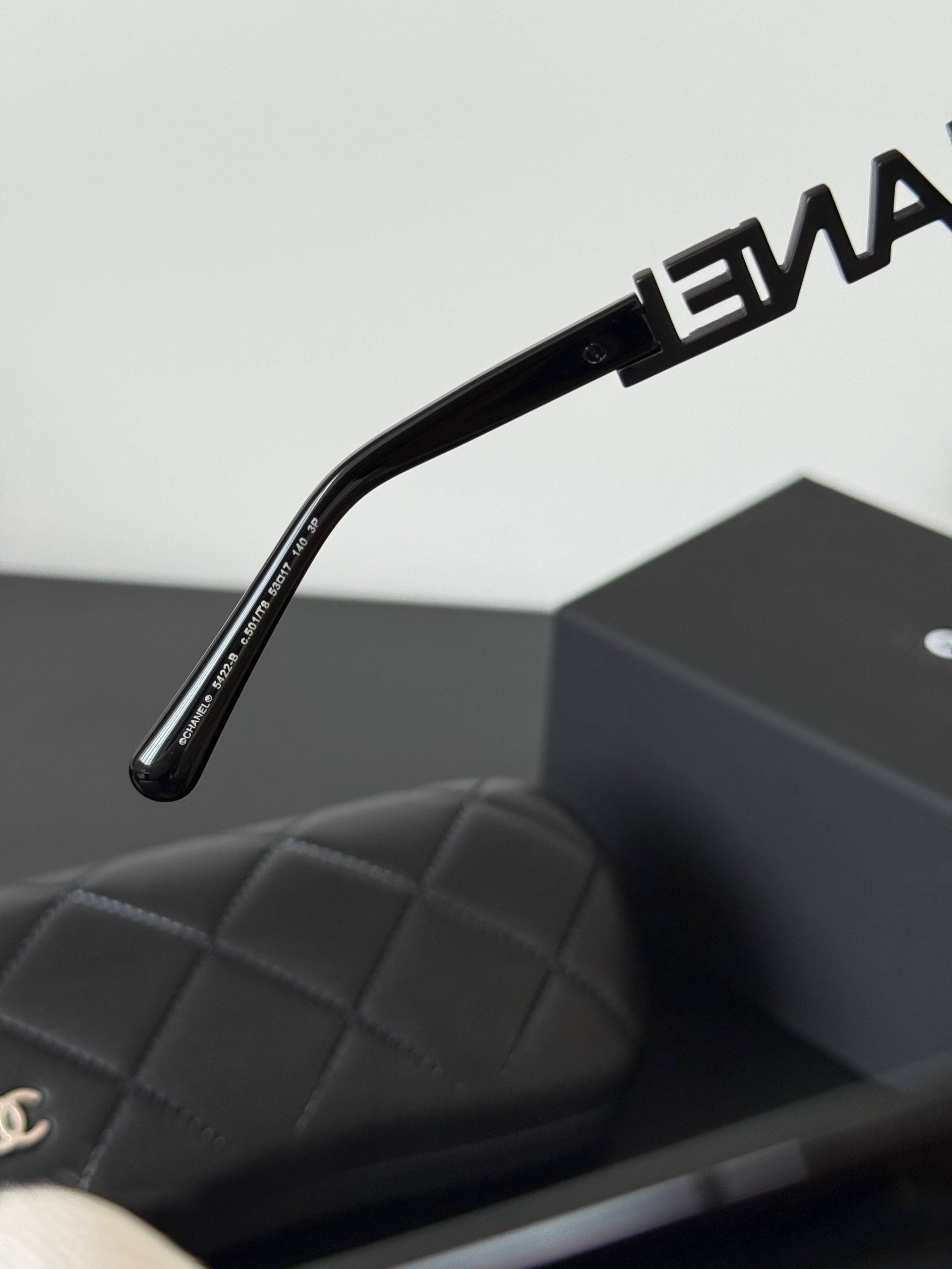 Chanel Thick Frame Letter Temple Polarized Cat-eye Sunglasses