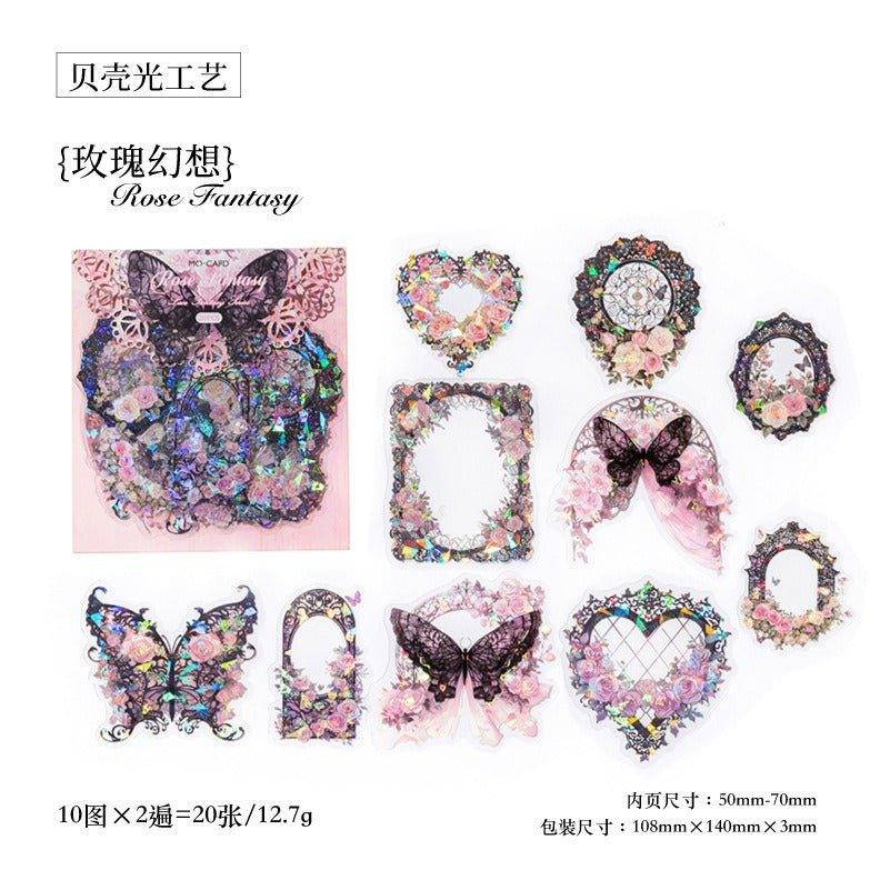 1114 PET Ice Crystal Sticker Pack Lace Cherry Dream Series