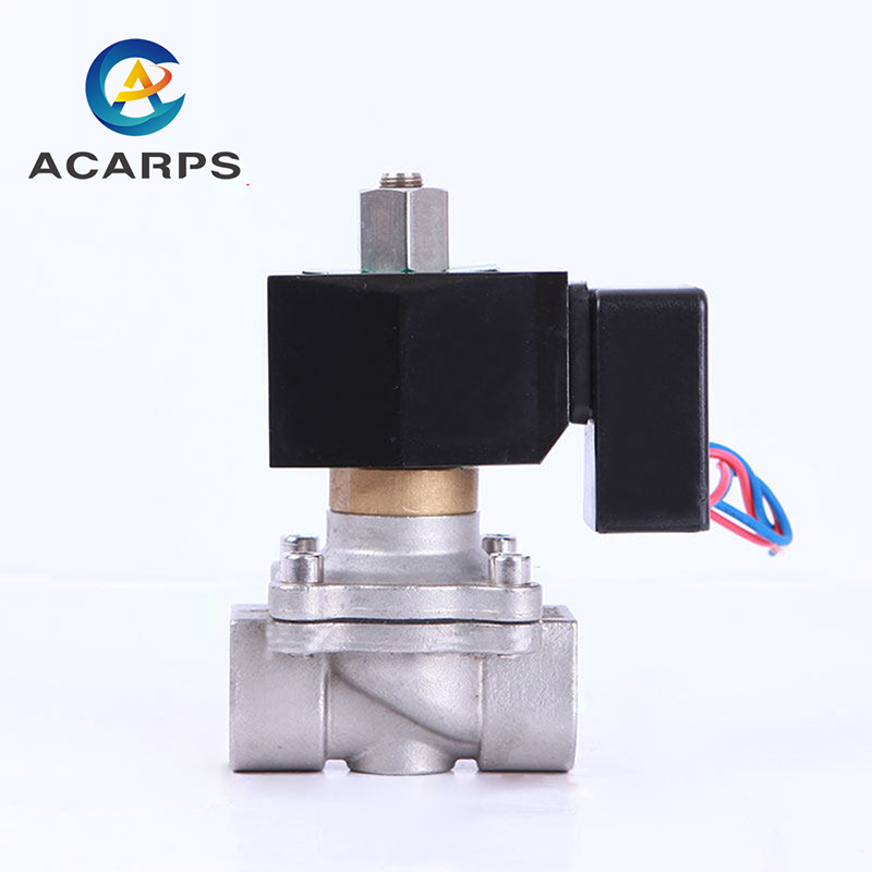 Acarps Normally Open Energy-saving Electric Solenoid Valve 304 Stainless Steel IP65 Waterproof For Water Oil Air, Hvac, 24 hours Working DC12V DC24V AC220V 3/8