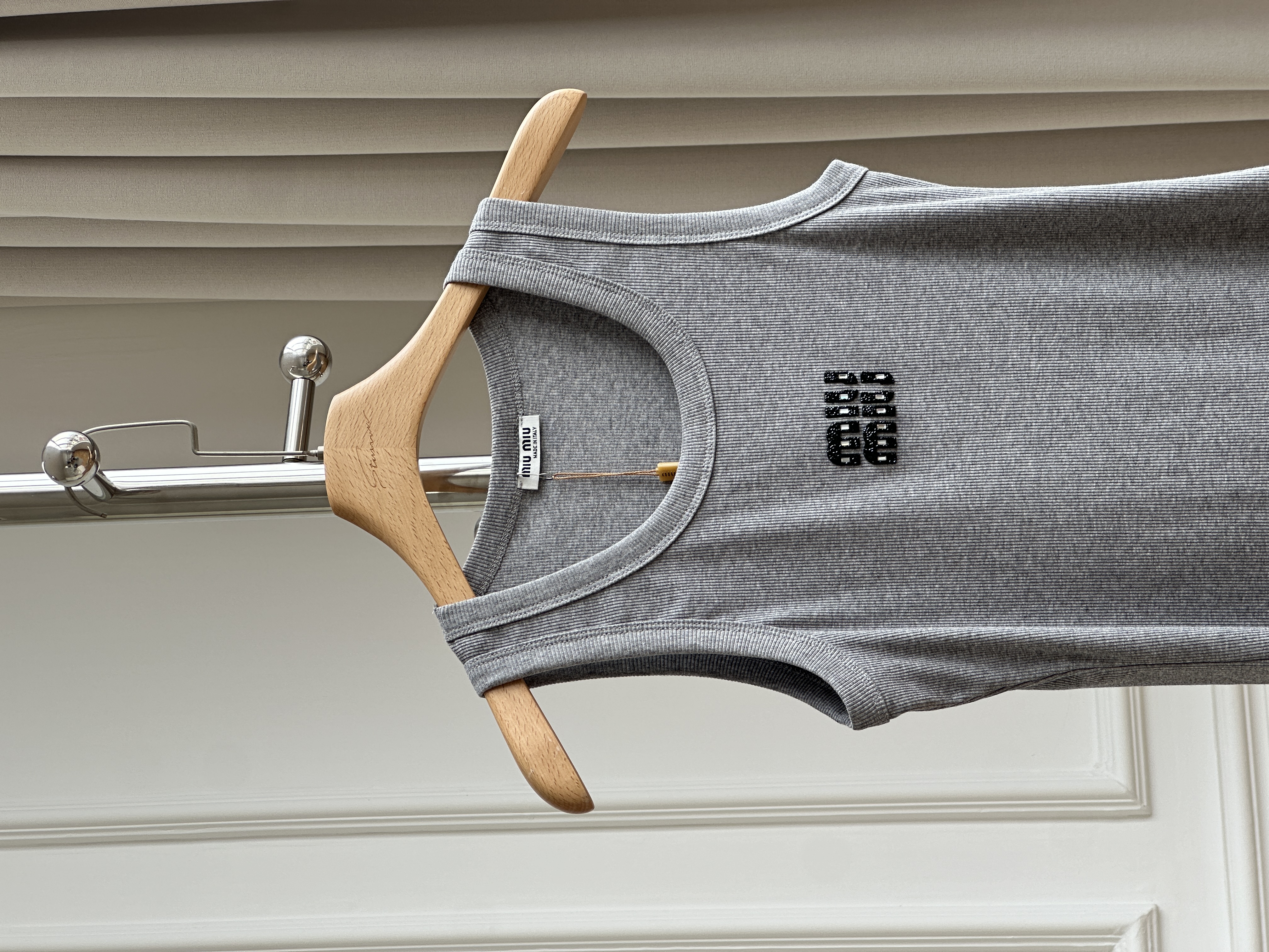 Miu Miu Logo Ribbed Tank Top