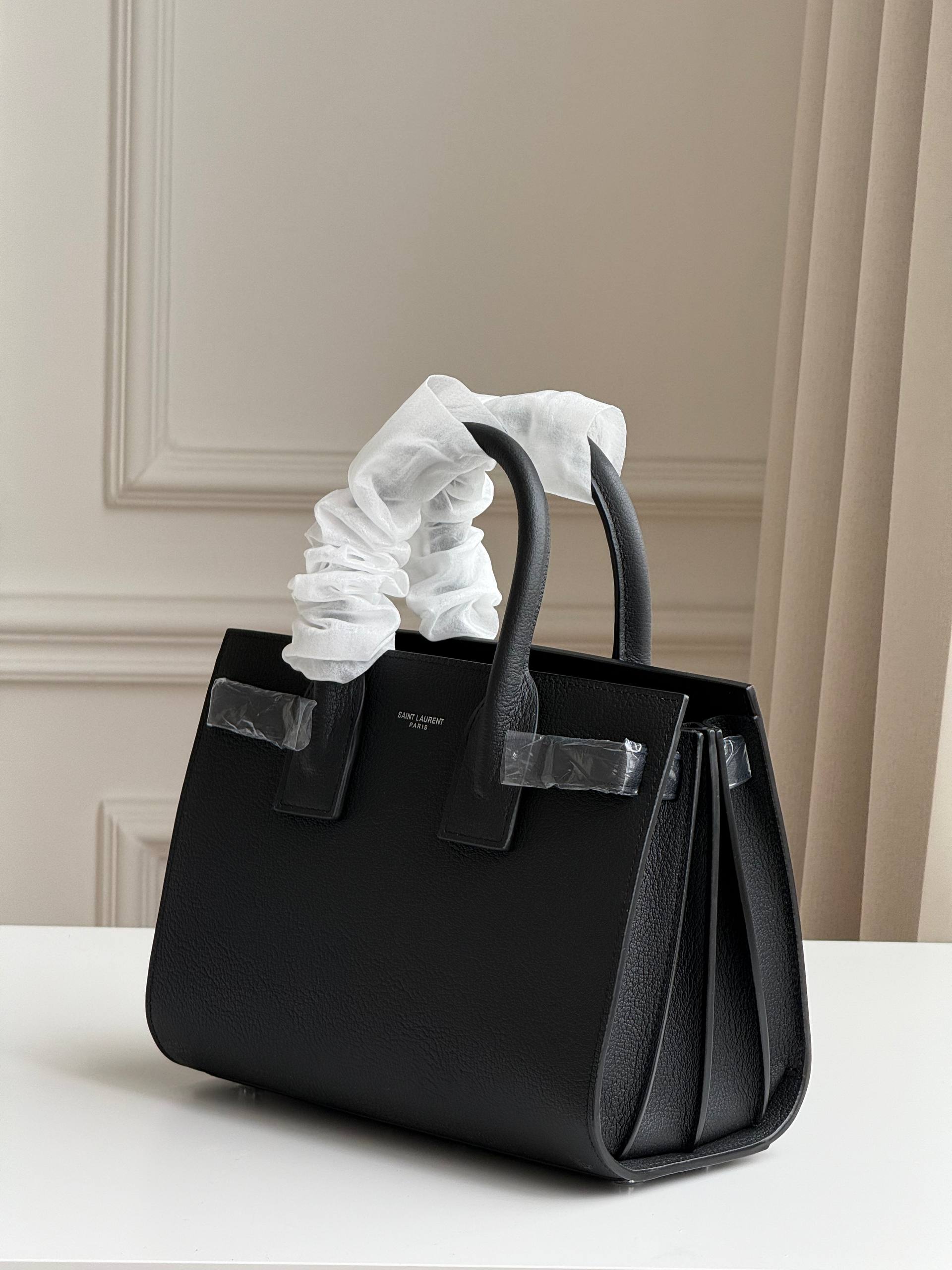 Yves Saint Laurent Sac de Jour Mini Grained Leather Satchel Handbag