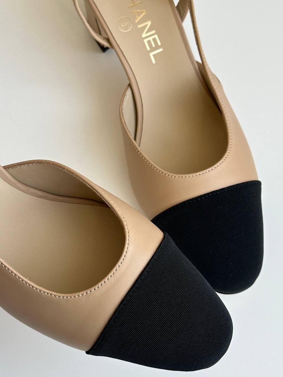 Chanel Classic Two-Tone Slingback Heels