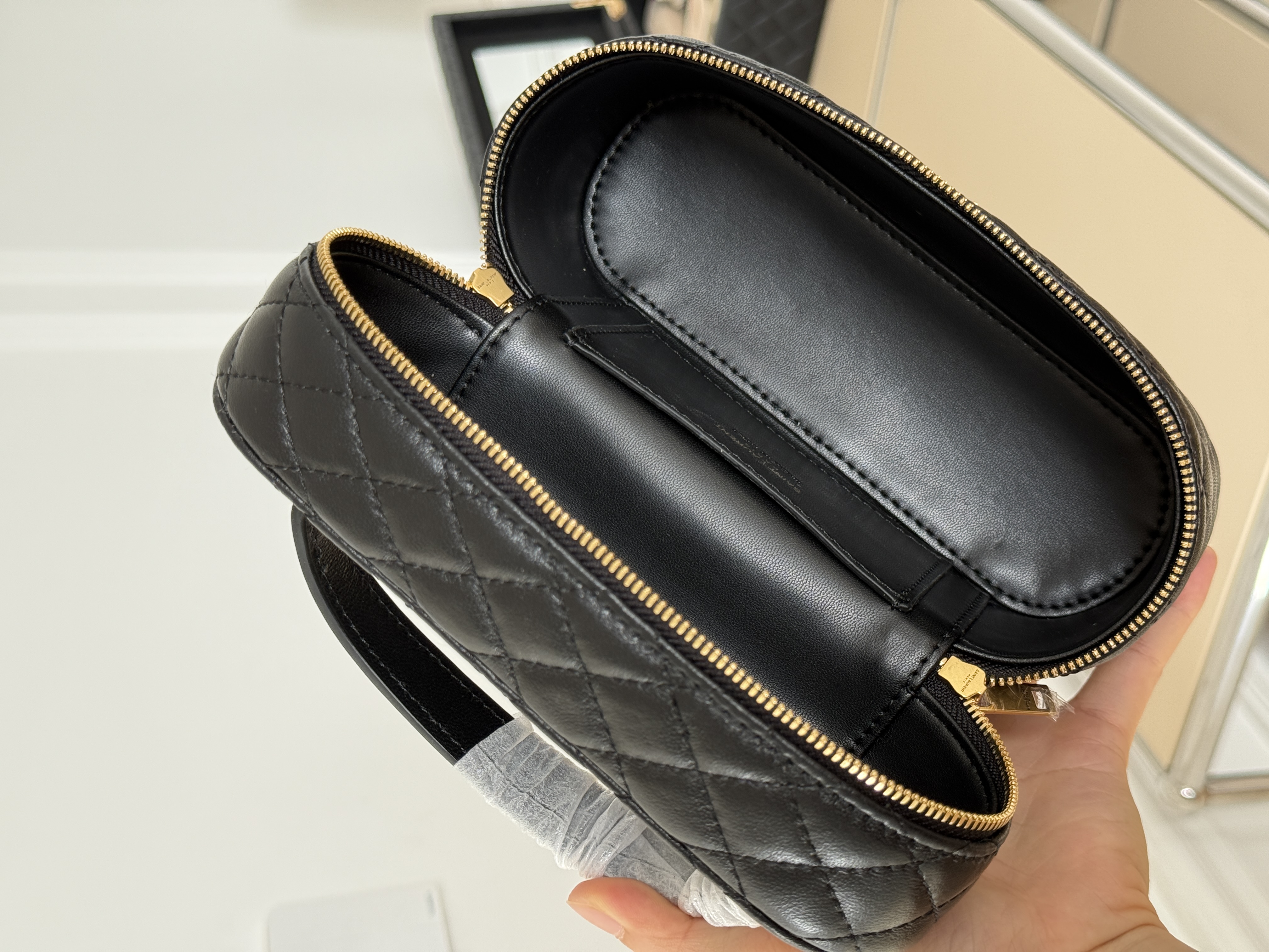 Yves Saint Laurent Gaby Quilted Lambskin Vanity Case Handbag