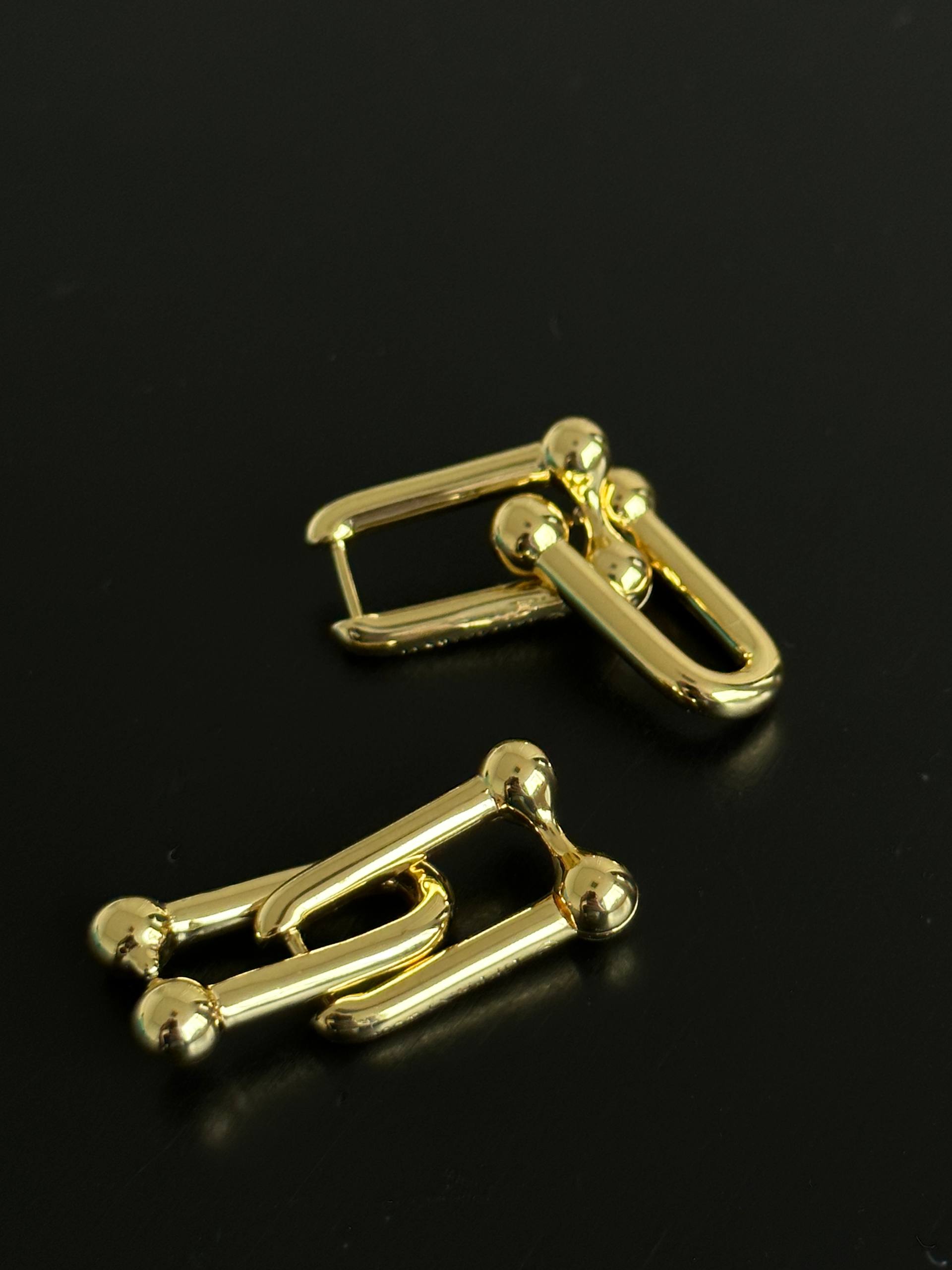 Tiffany & Co. HardWear Gold Double Link Hoop Earrings