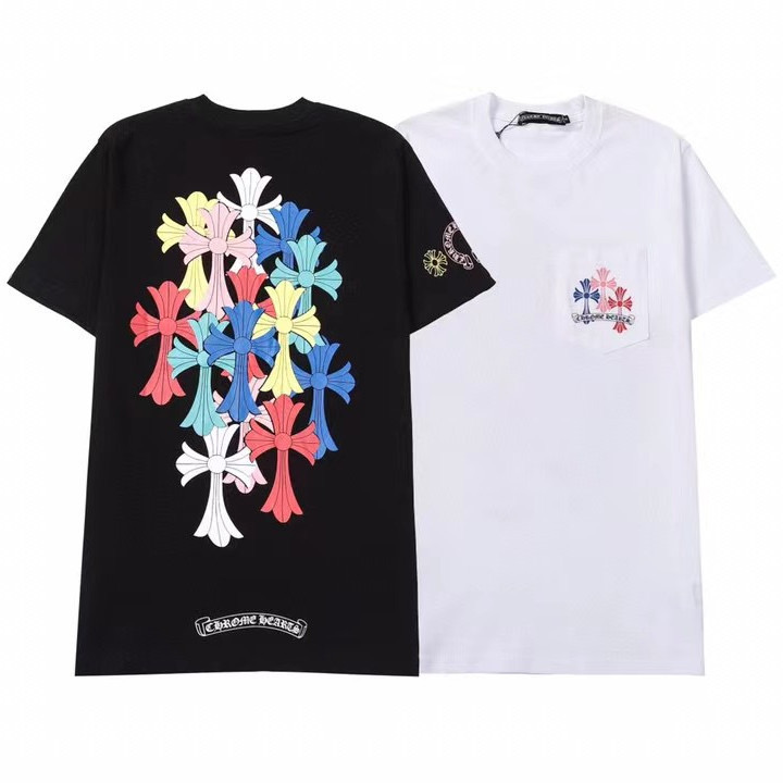 chrome hearts colorful phantom cross-group letter tees