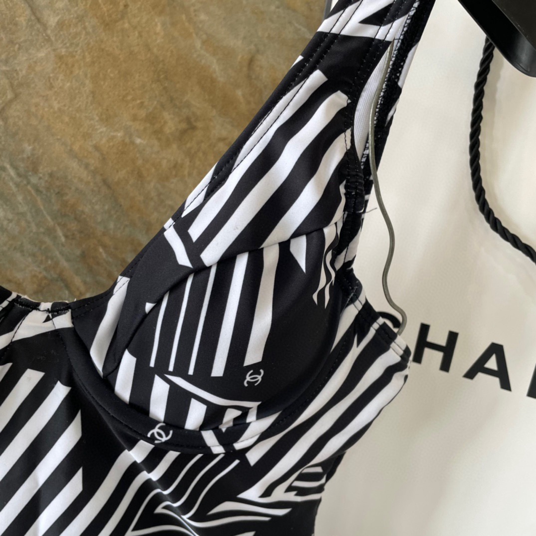Chanel One-Piece Swimsuit Swimwear