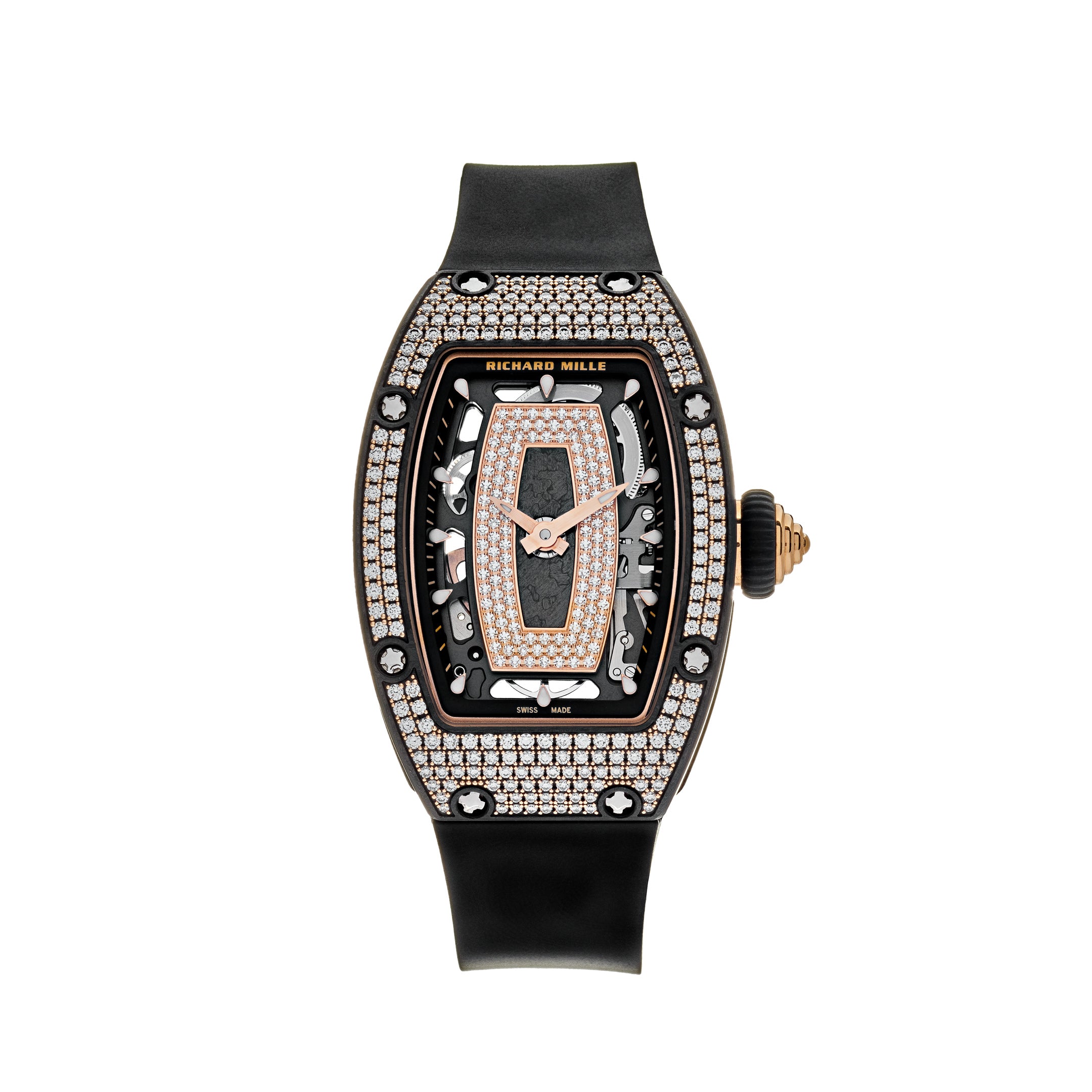 Richard Mille Rose Gold Carbon TPT Diamond Set RM07-01【1:1 Replica】