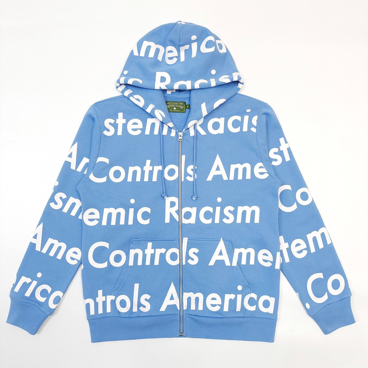1:1 Best Quality Denim Tears Sky Blue Zipper Hoodie