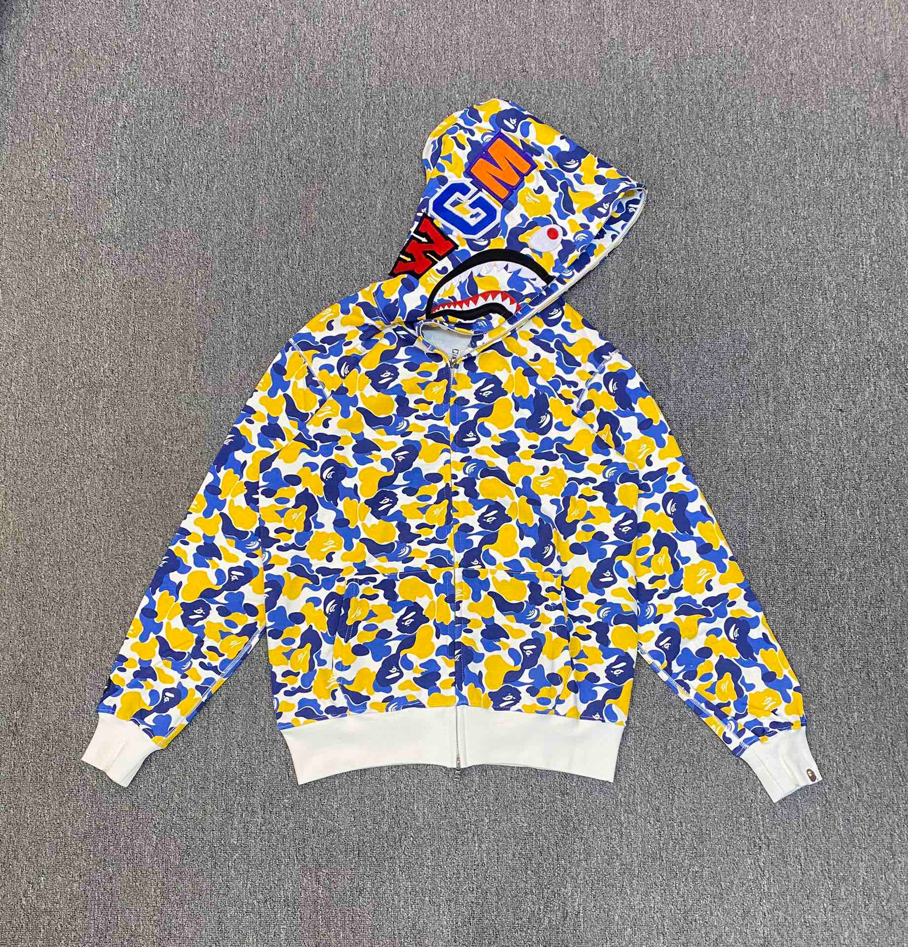 1:1 Best Quality Blue-Yellow Camo Zipper Hoodie